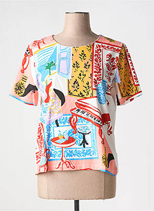 T-marškinys fantazijos raštas trumpas rankovės raudona LEO & UGO moteris