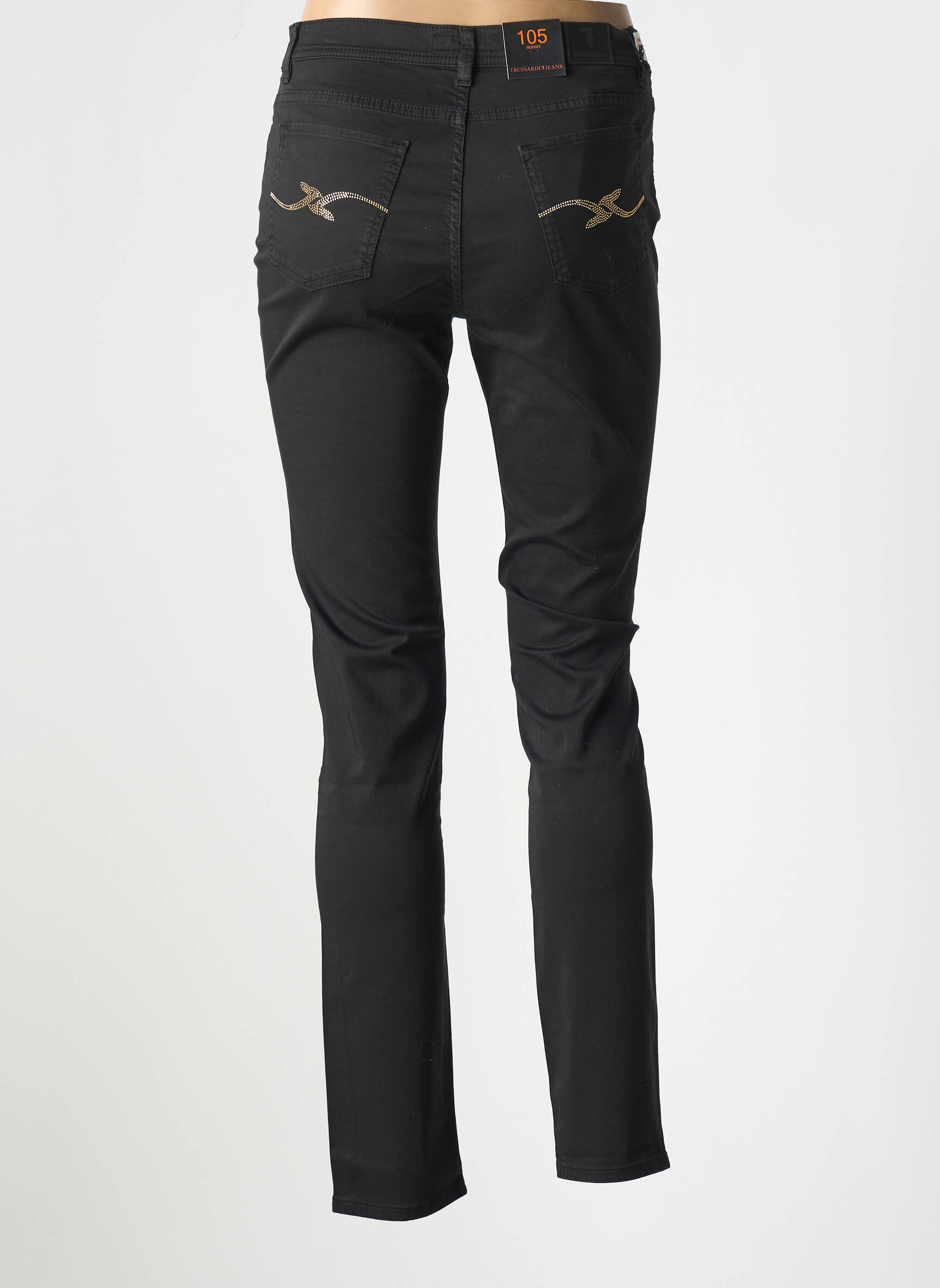Lieknos kelnės popelinos audinys, kuris pasižymi lygiu ir tankiu paviršiumi. normala dydis juodas TRUSSARDI JEANS moteris