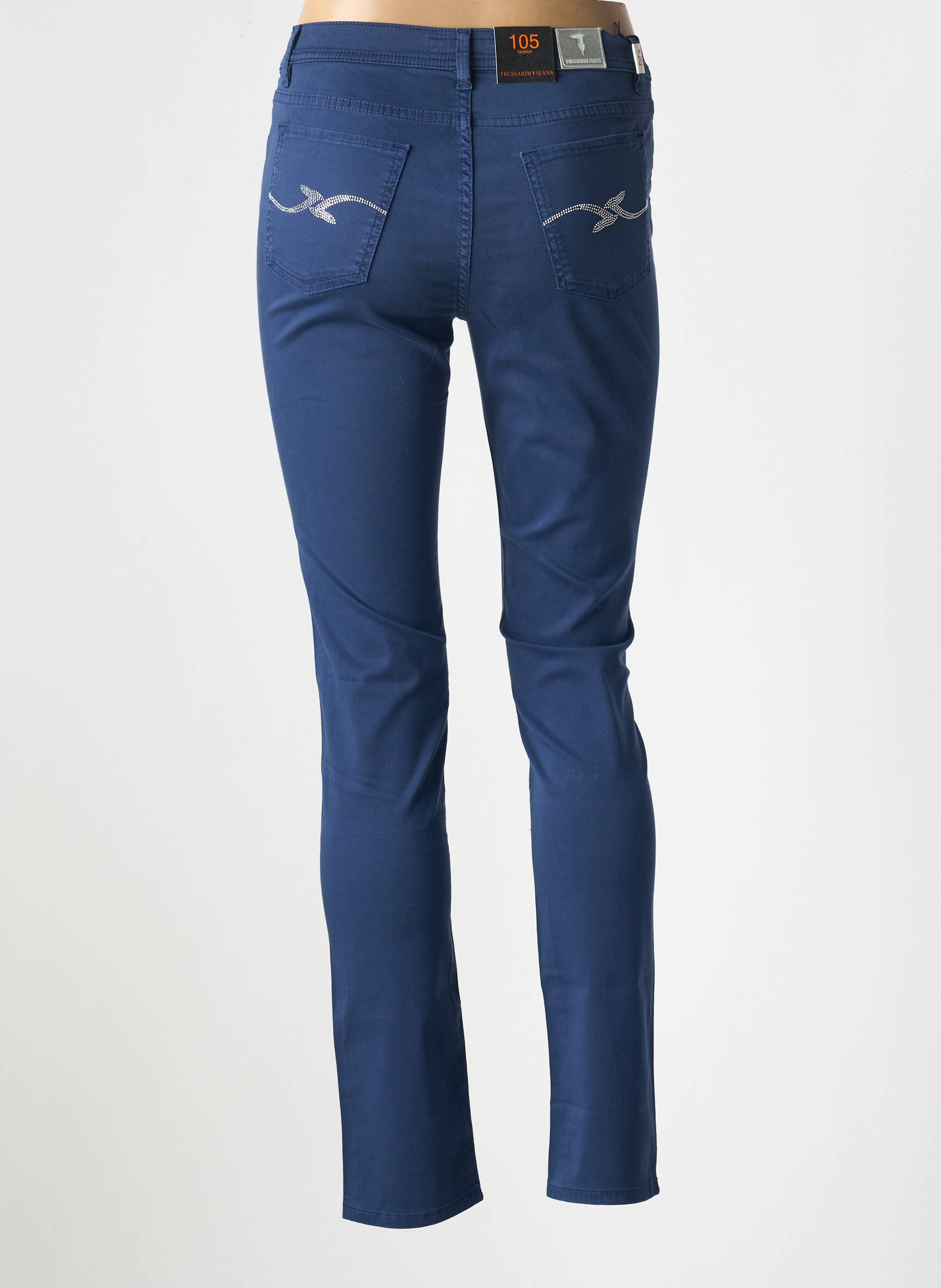 Lieknos kelnės popelinos audinys, kuris pasižymi lygiu ir tankiu paviršiumi. normala dydis mėlyna TRUSSARDI JEANS moteris