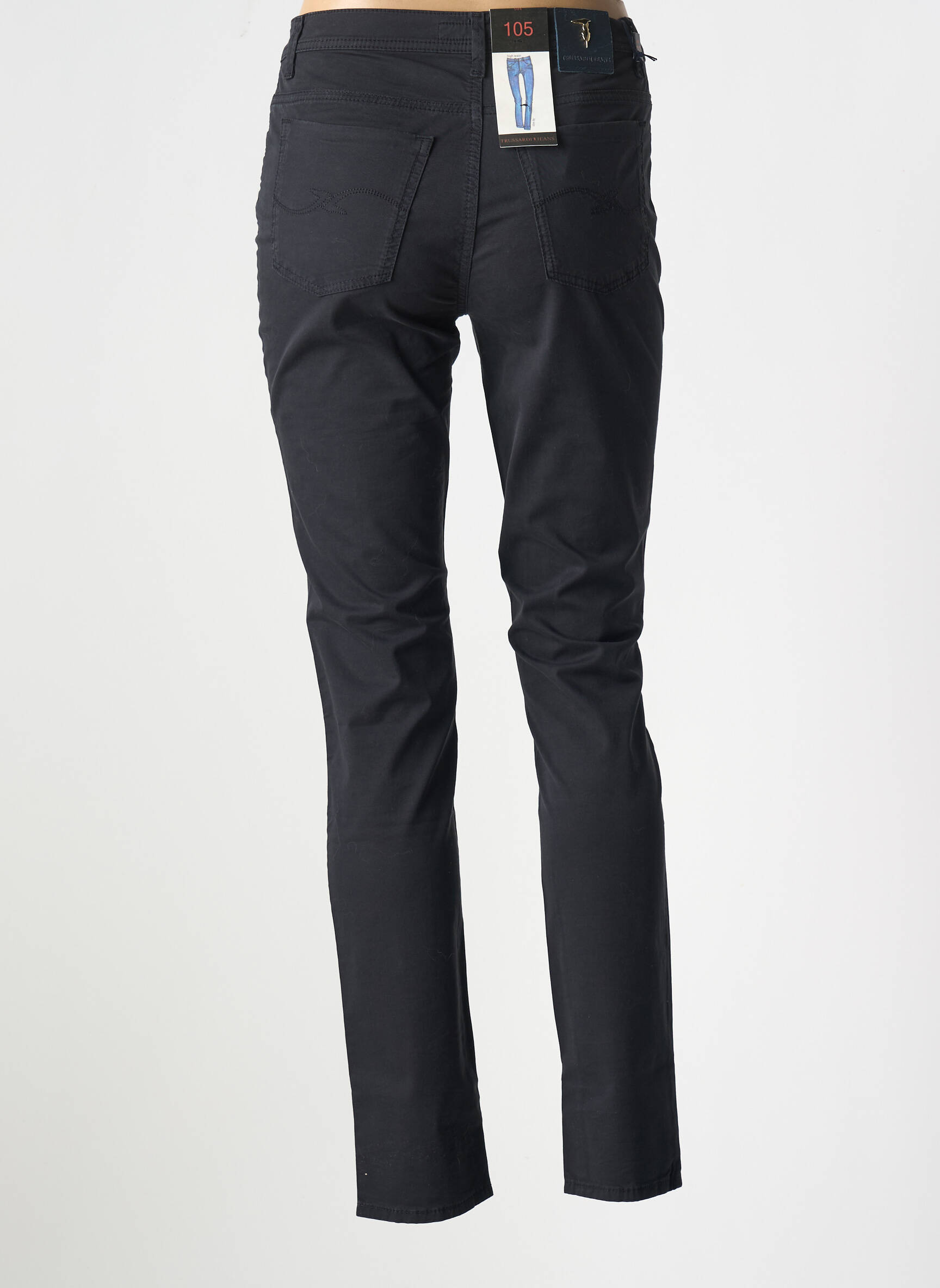 Lieknos kelnės popelinos audinys, kuris pasižymi lygiu ir tankiu paviršiumi. normala dydis juodas TRUSSARDI JEANS moteris