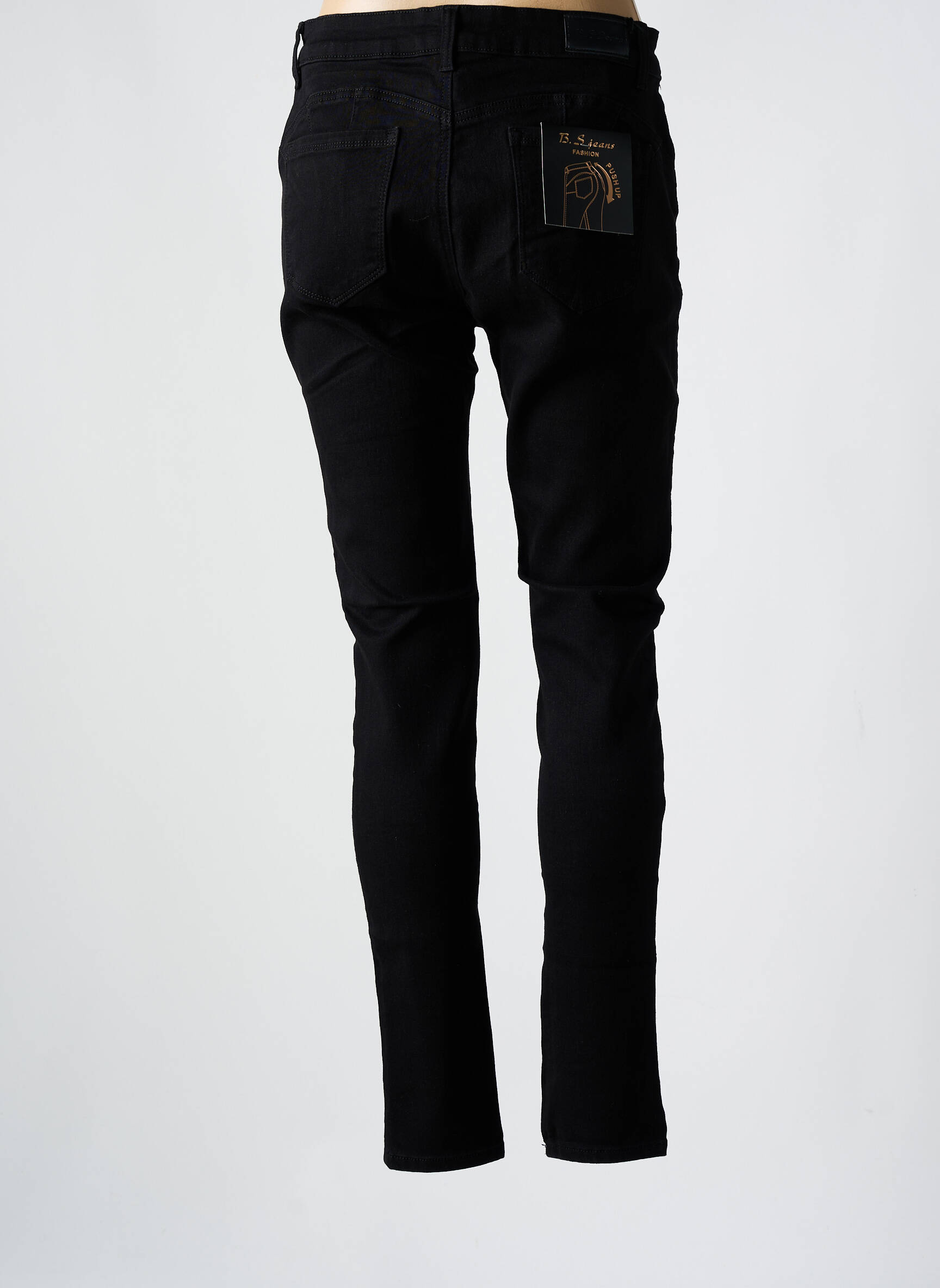 Lieknos kelnės kišenės juodas BS JEANS moteris