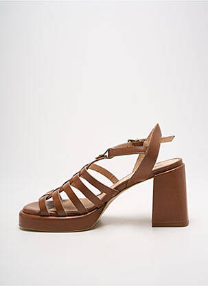 Sandalai/nu pėdos lygus medžiaga kulnas nuo 7 iki 9 cm rudas JANET & JANET moteris