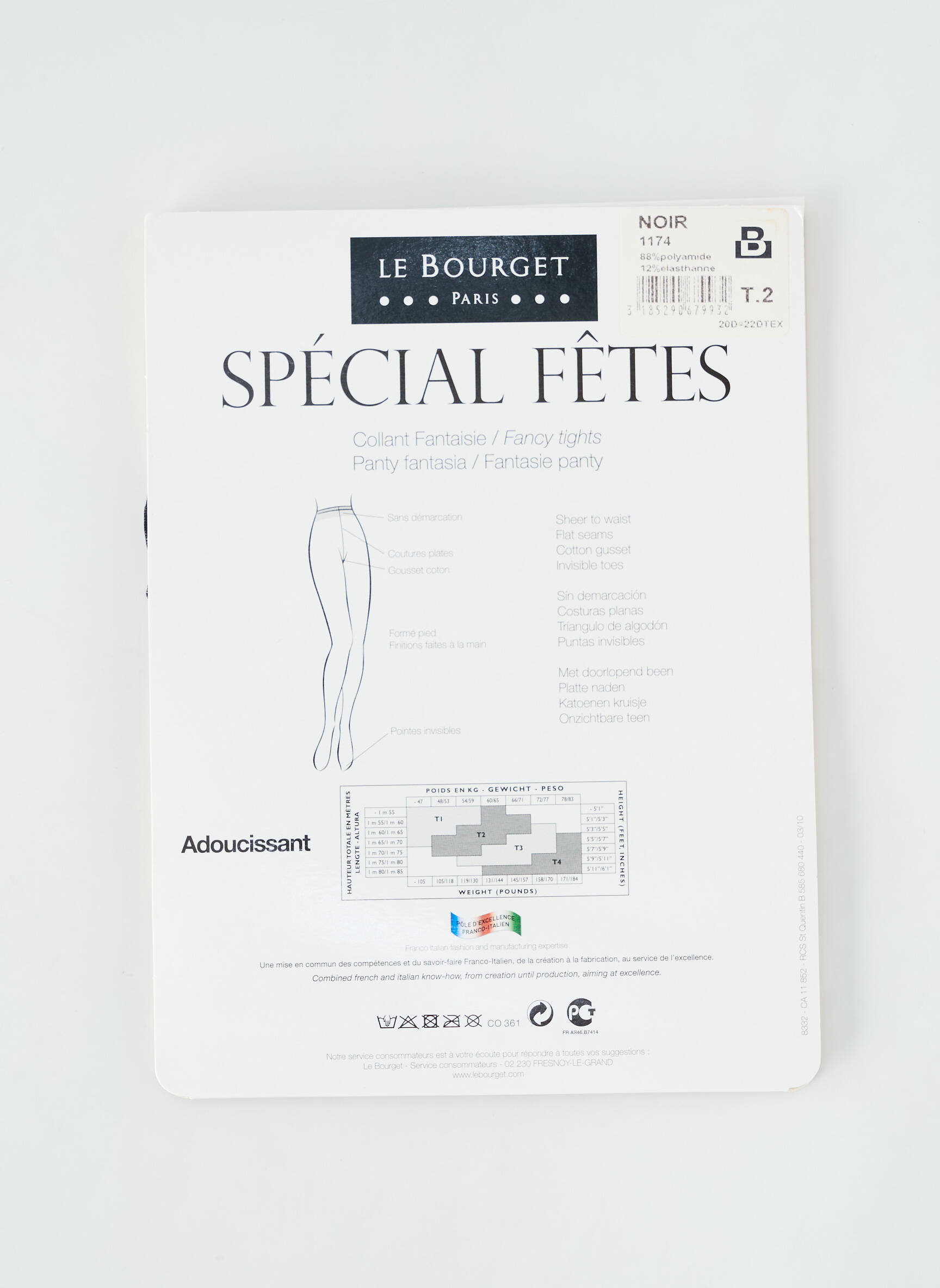 Kojinės tamprumas juodas LE BOURGET moteris