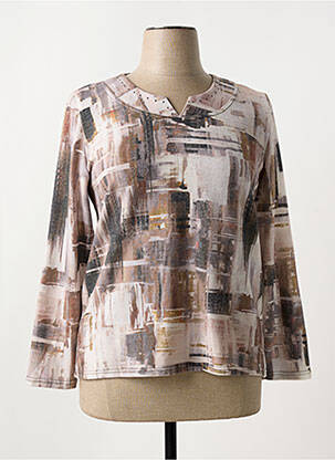 Megztinis centrinė iškirptė ilgos rankovės rudas GEVANA moteris