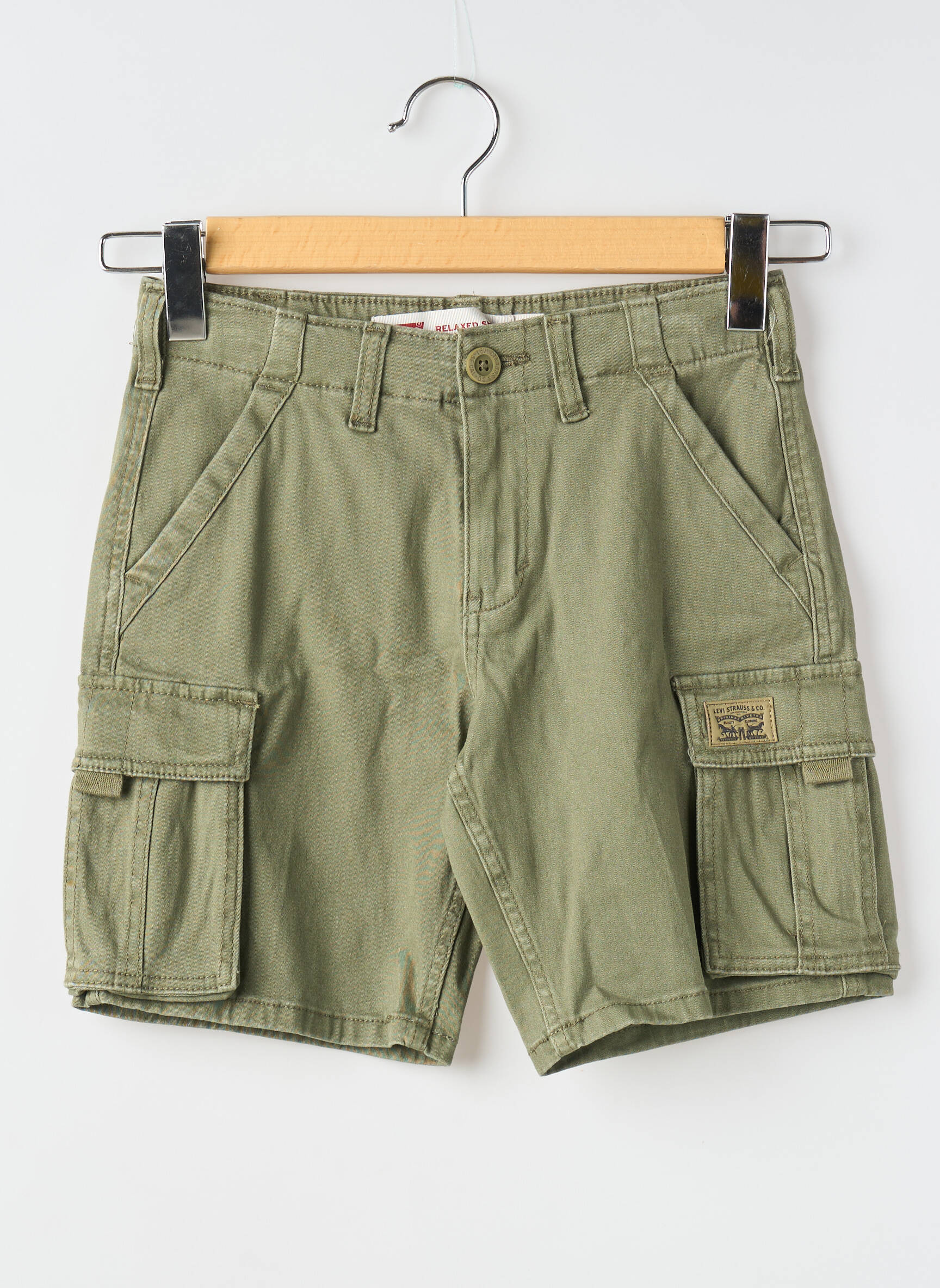 Bermudas uždarymas su užtrauktuku po mygtuku uždengimu žalias LEVI'S berniukas