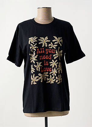 T-marškinys floqué serigrafija trumpas rankovės juodas LEE COOPER moteris