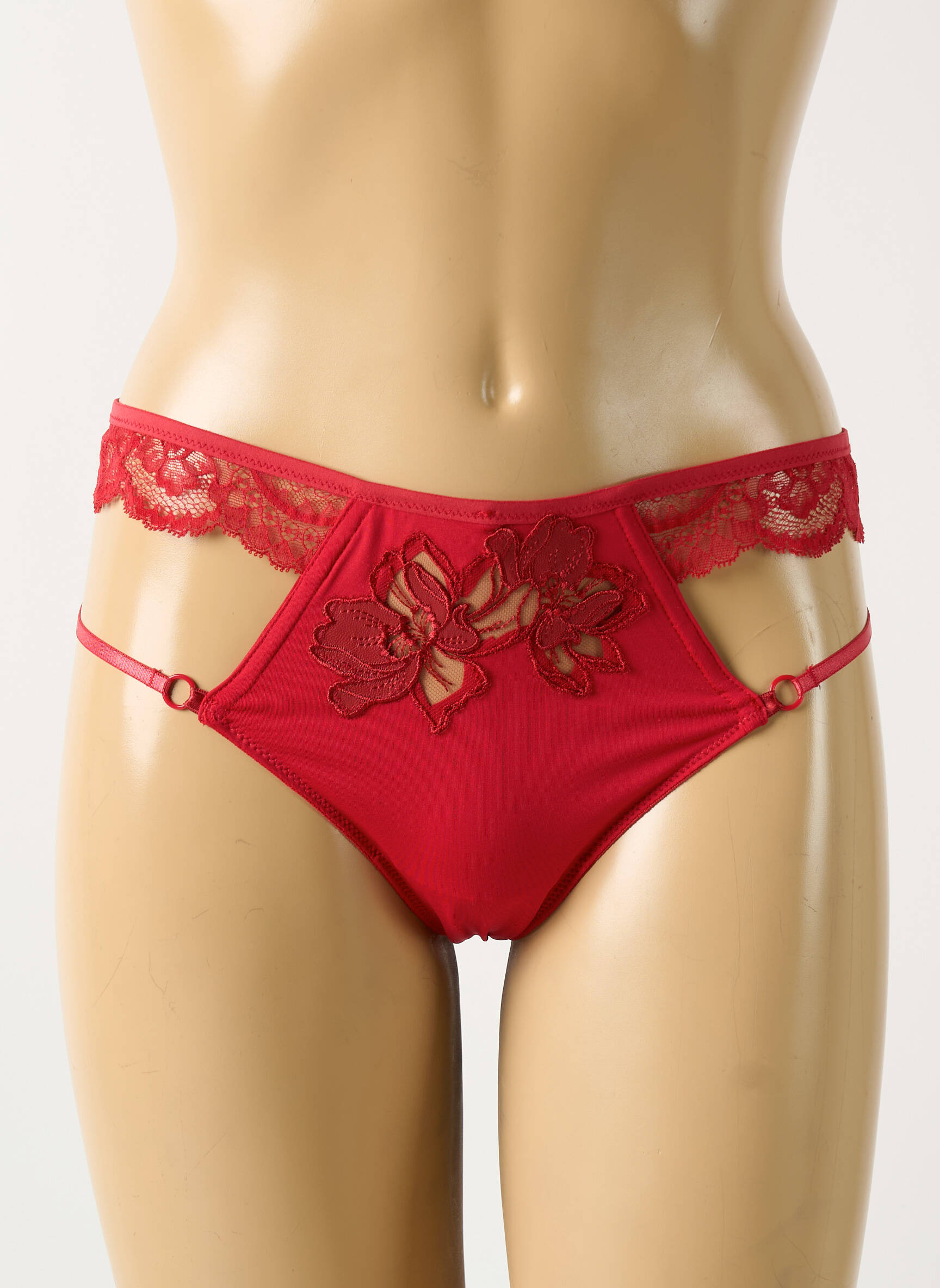 Tanga satino audinys raudona LISE CHARMEL moteris