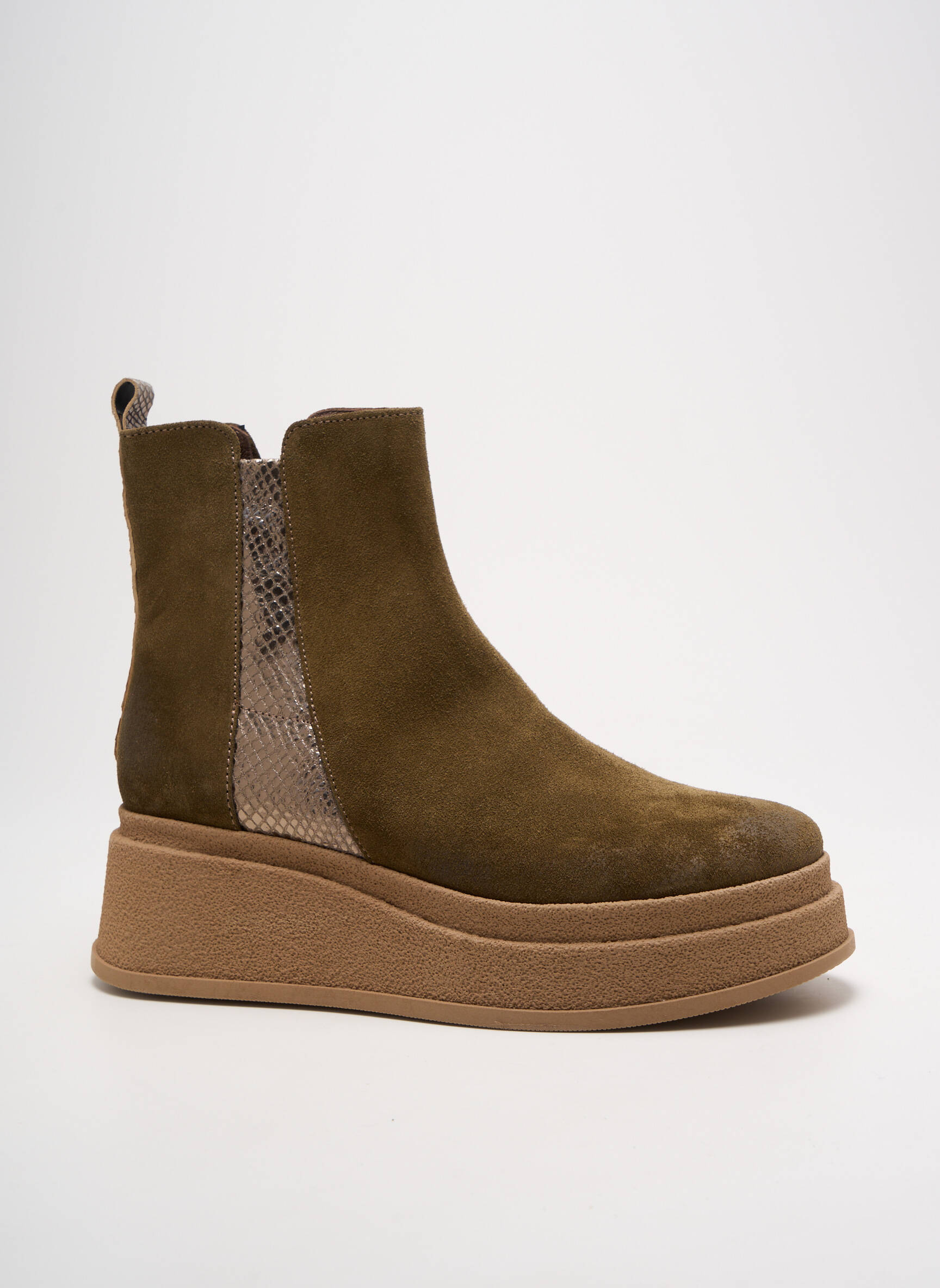 Batai/botai satino audinys kulnas nuo 4 iki 6 cm žalias MINKA DESIGN moteris