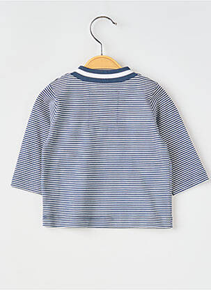 T-marškinys ilgos rankovės ilgos rankovės mėlyna PETIT BATEAU vaikas