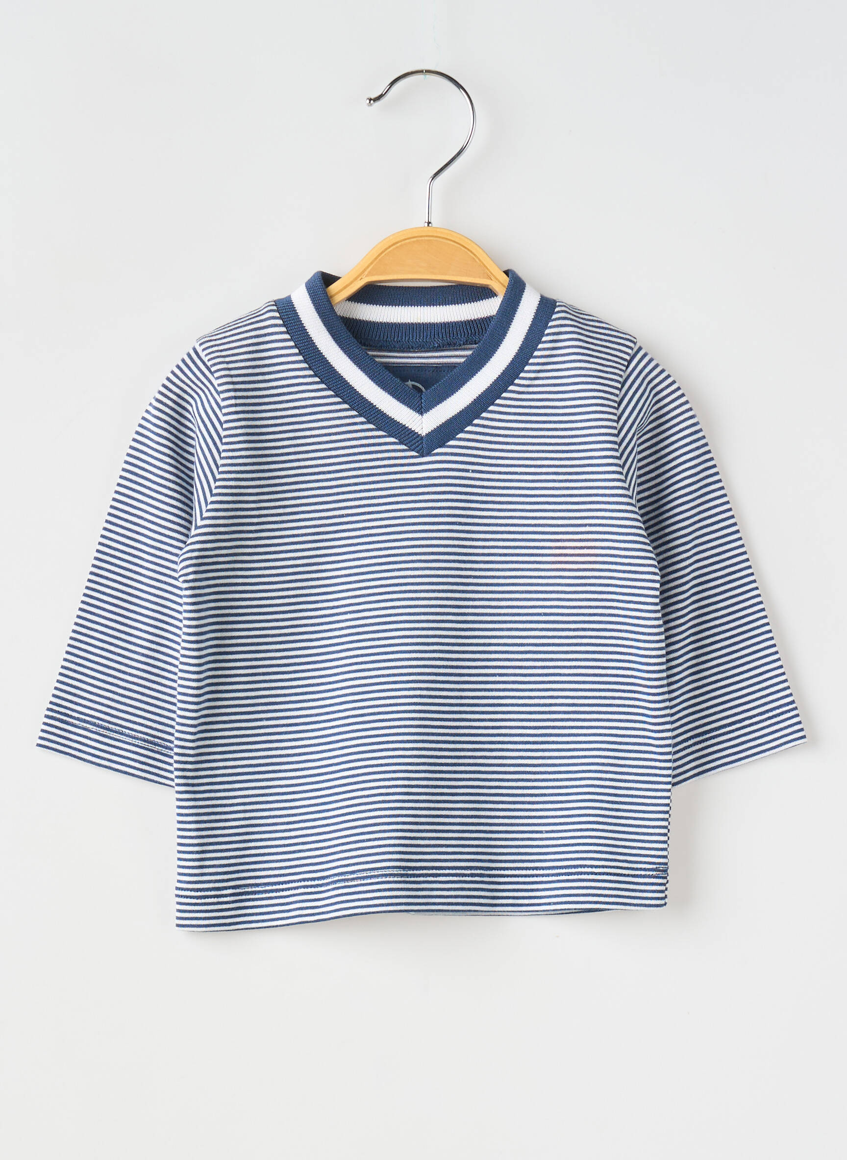 T-marškinys ilgos rankovės ilgos rankovės mėlyna PETIT BATEAU vaikas