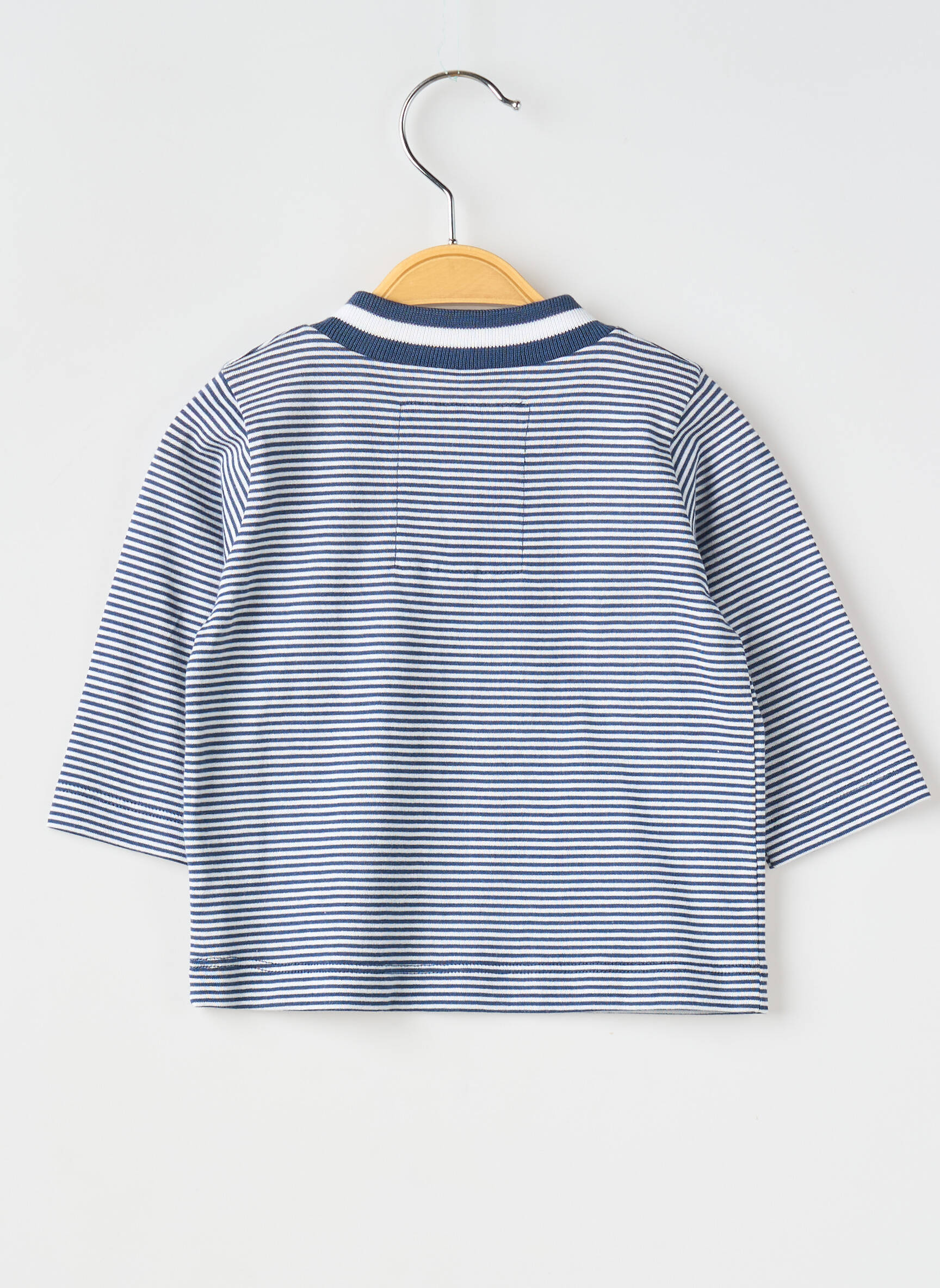T-marškinys ilgos rankovės ilgos rankovės mėlyna PETIT BATEAU vaikas