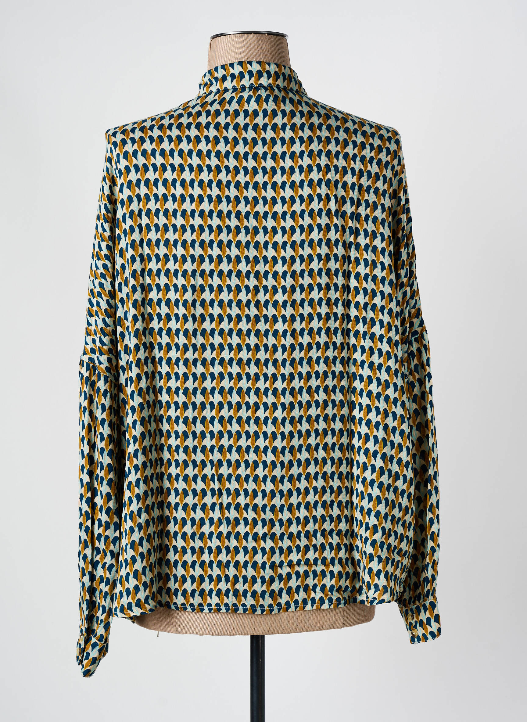 Moteriškas marškinys fantazijos raštas ilgos rankovės mėlyna CAPTAIN TORTUE moteris