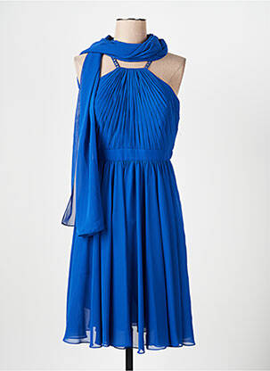 Pusilgių suknelė sklandi forma be rankų mėlyna FASHION NEW YORK moteris