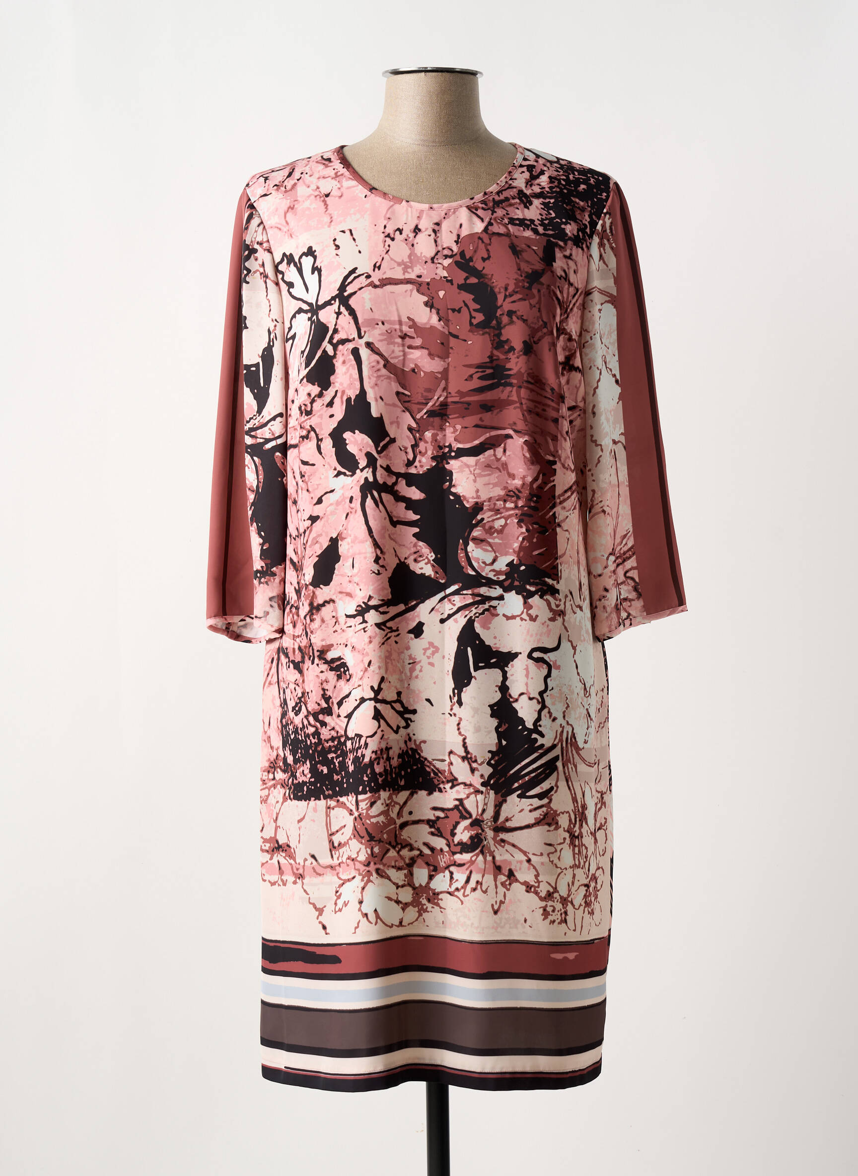 Pusilgių suknelė gėlių raštas ilgos rankovės rožinė GERRY WEBER moteris