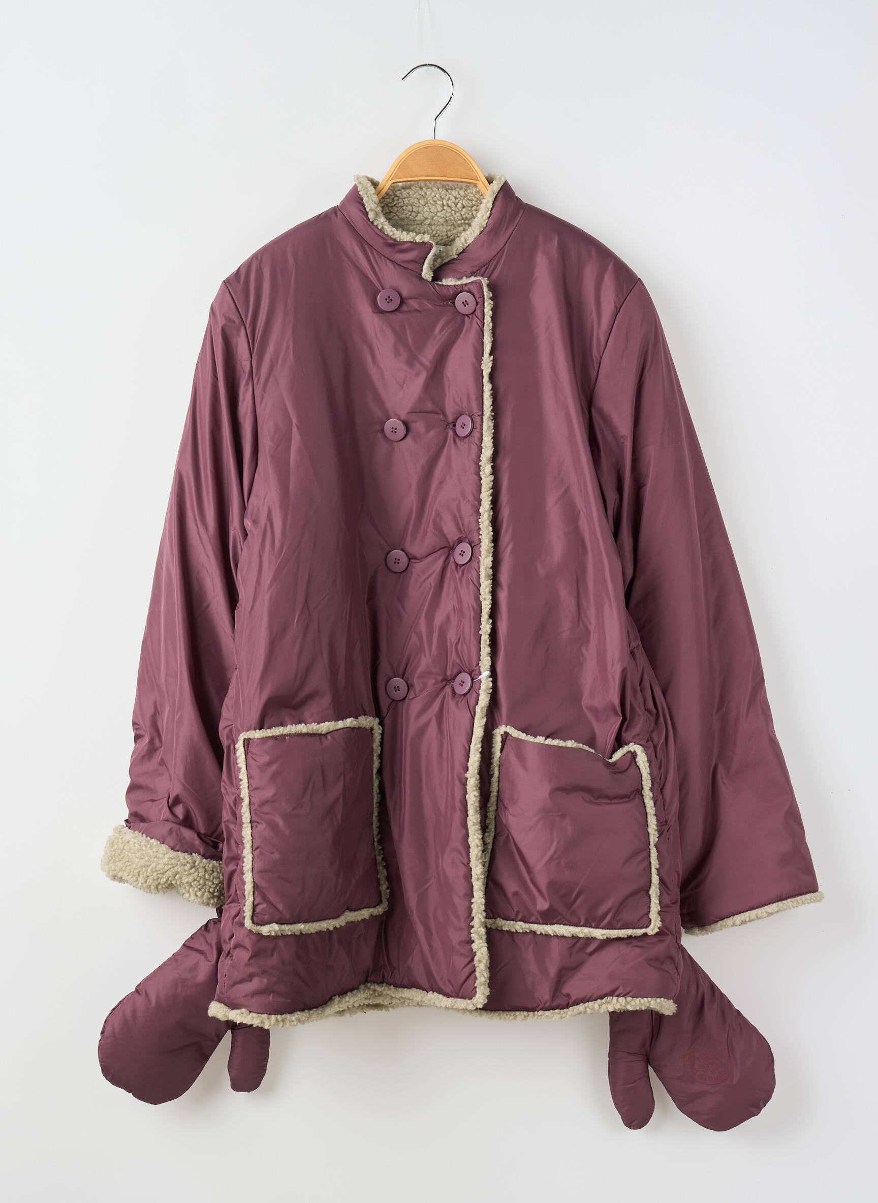 Pūkinė striukė be gobtuvų be gobtuvų violetinis PETIT BATEAU mergina