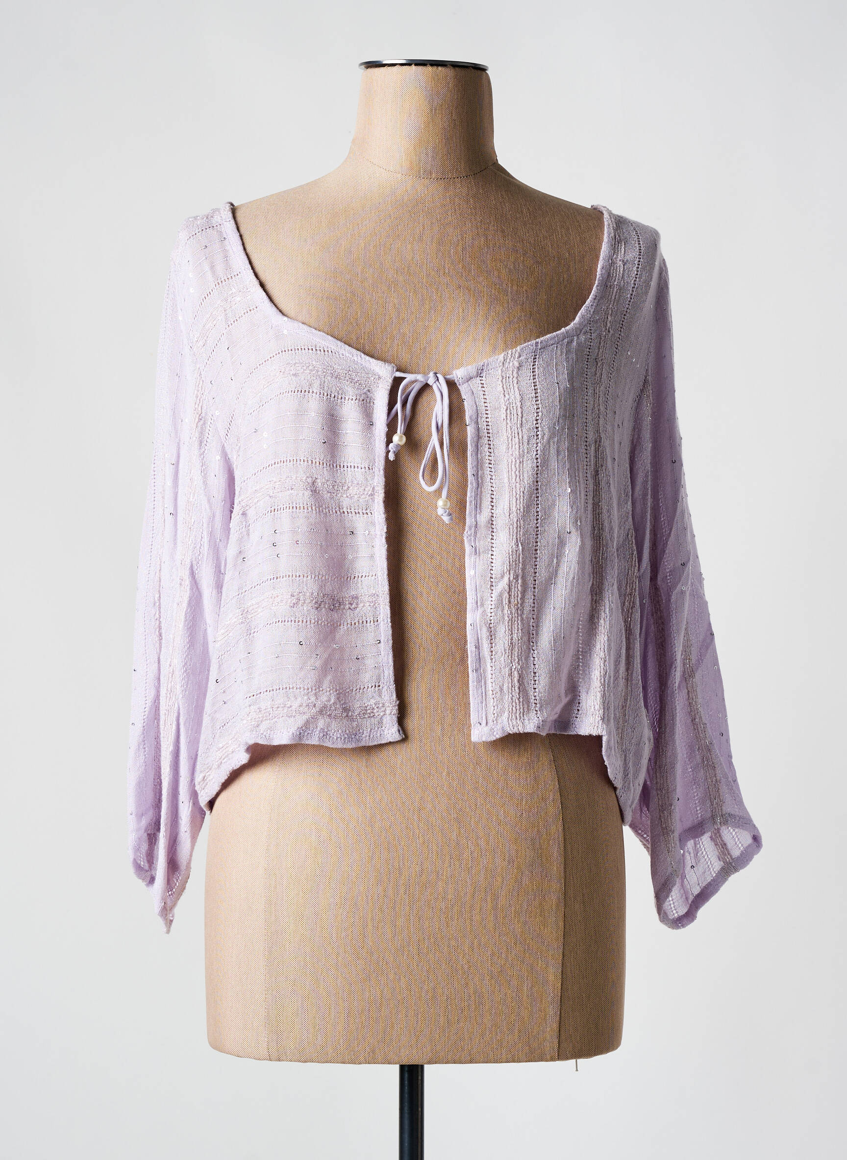 Ilgų rankovių liemenė 3/4 rankovės violetinis L'ATELIER D'ANNA moteris