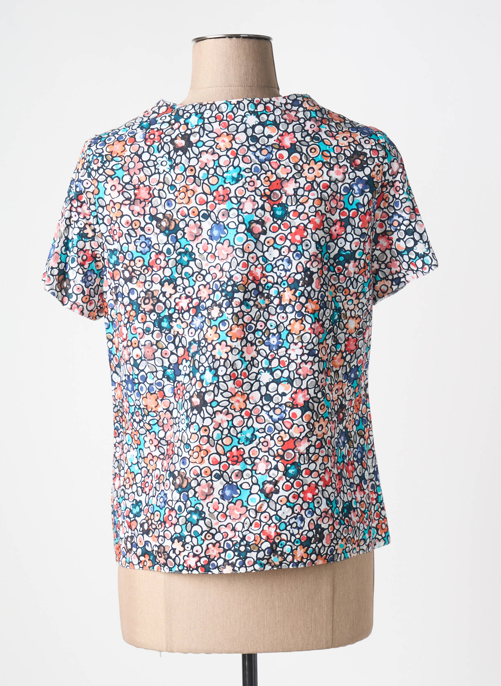 Viršūnė fantazijos raštas trumpas rankovės mėlyna GUY DUBOUIS moteris