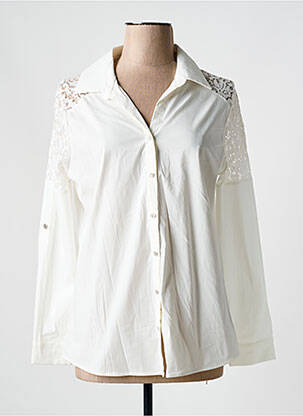 Moteriškas marškinys centrinė iškirptė ilgos rankovės baltas MERI & ESCA moteris