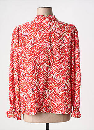 Bluzonai popelinos audinys, kuris pasižymi lygiu ir tankiu paviršiumi. ilgos rankovės raudona ICHI moteris