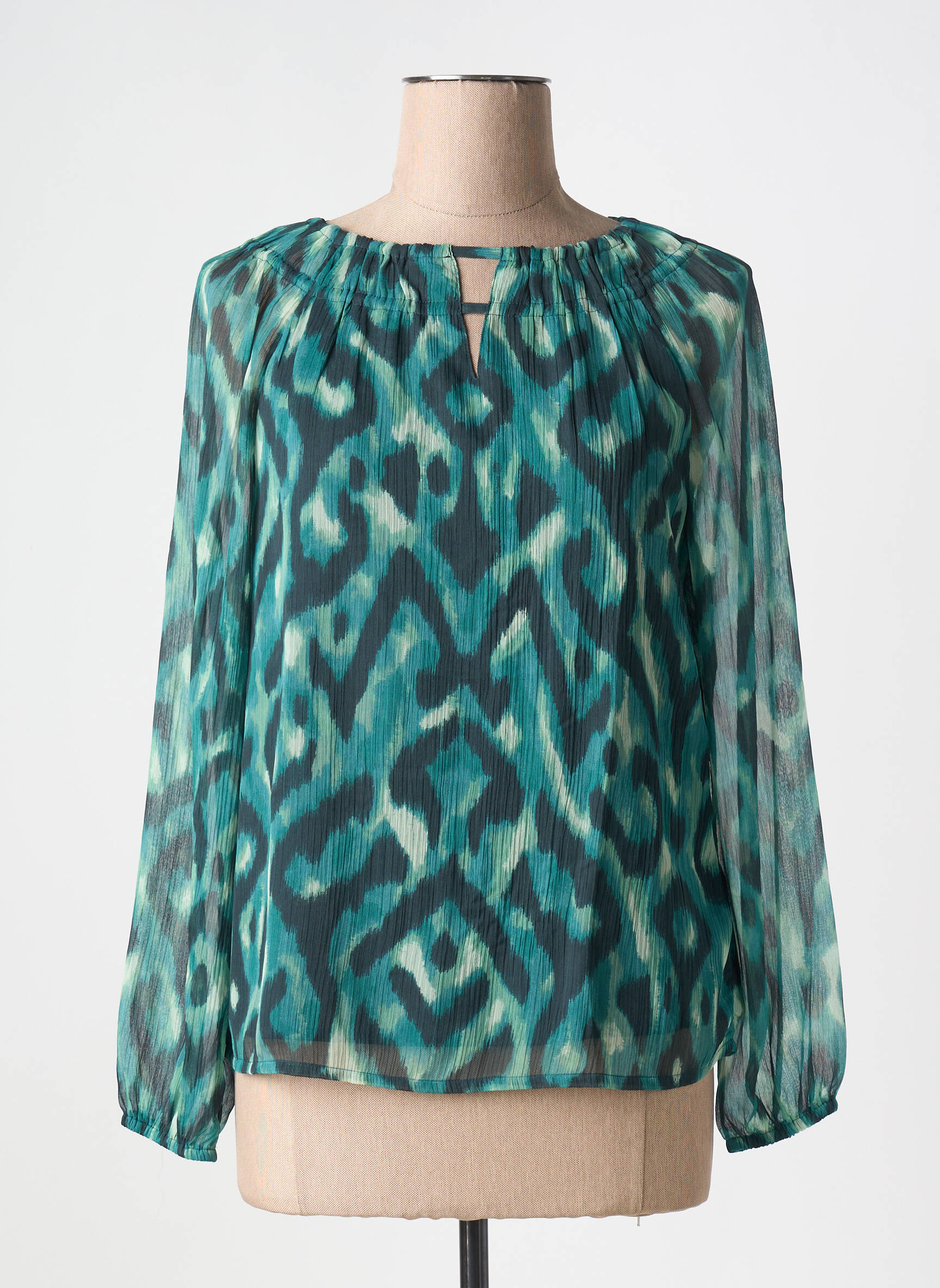 Bluzonai lengva ir skaidri ilgos rankovės žalias STREET ONE moteris