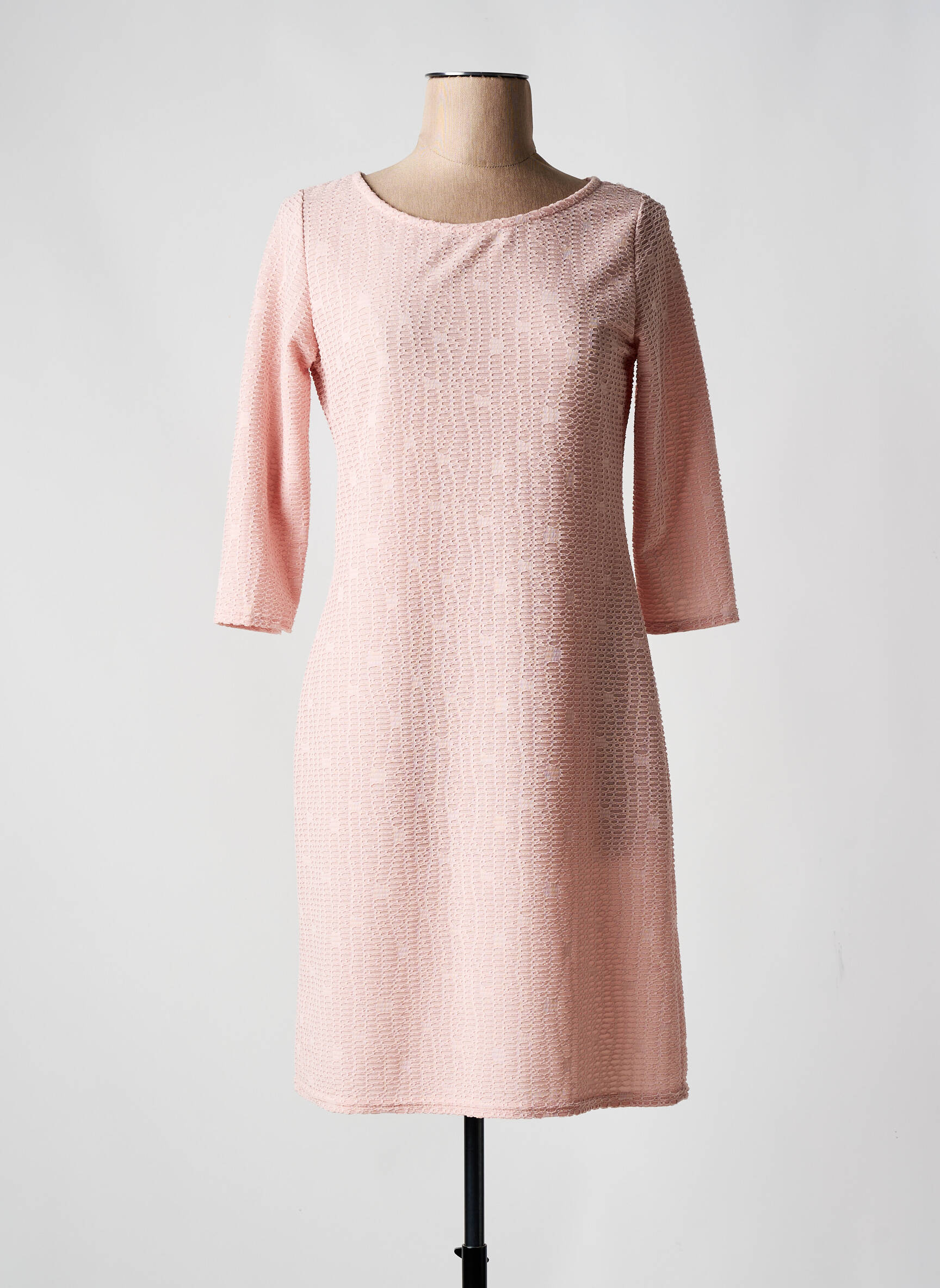 Pusilgių suknelė 3/4 rankovės 3/4 rankovės rožinė MIELO MODA moteris