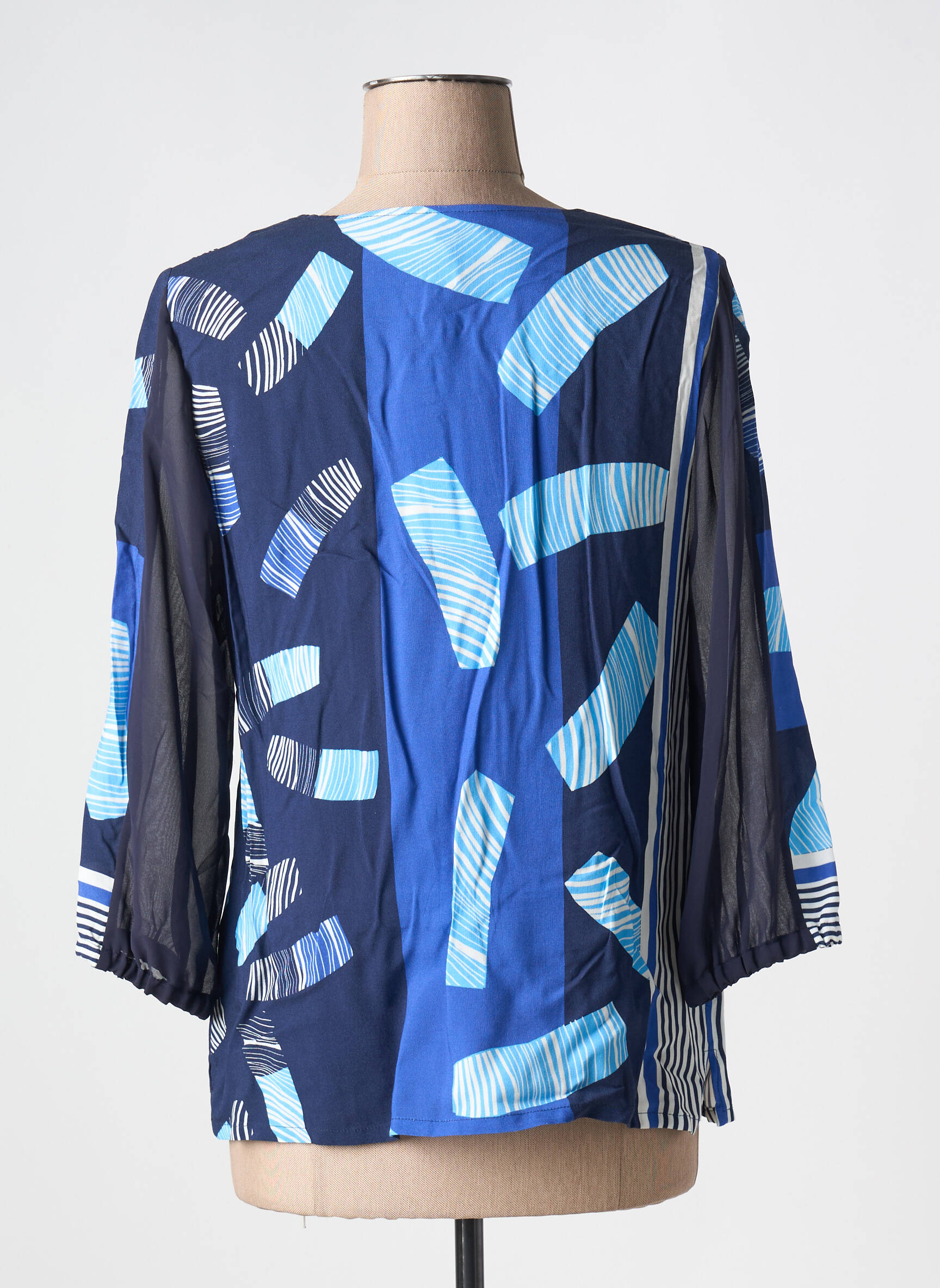 Viršūnė fantazijos raštas 3/4 rankovės mėlyna MERI & ESCA moteris