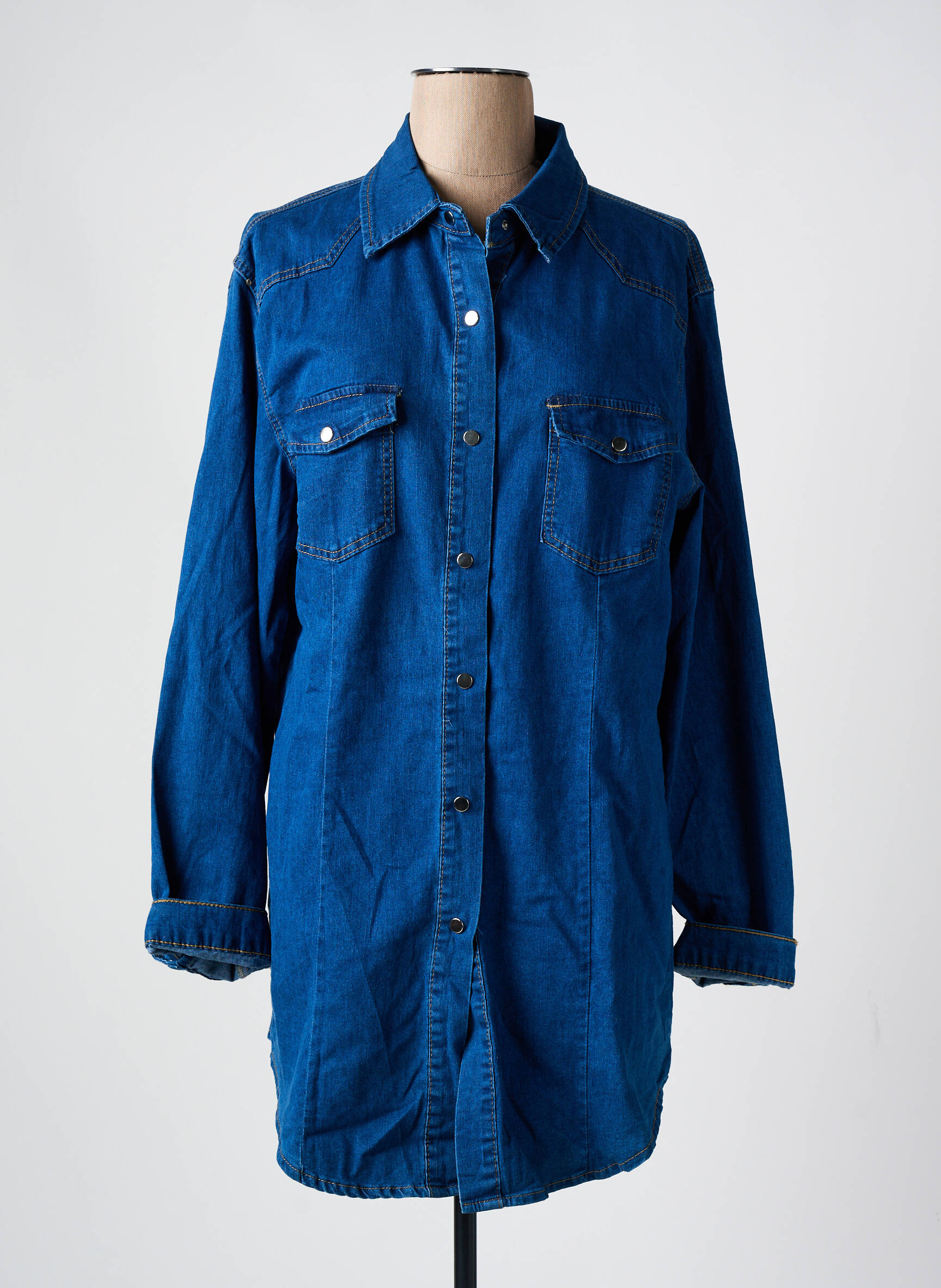 Pusilgių suknelė ilgos rankovės ilgos rankovės mėlyna B.S JEANS moteris