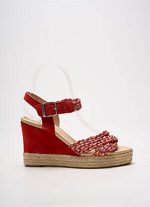 Espadrilės satino audinys kulnas nuo 7 iki 9 cm raudona MKD moteris