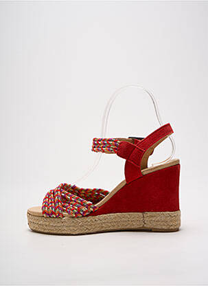 Espadrilės satino audinys kulnas nuo 7 iki 9 cm raudona MKD moteris