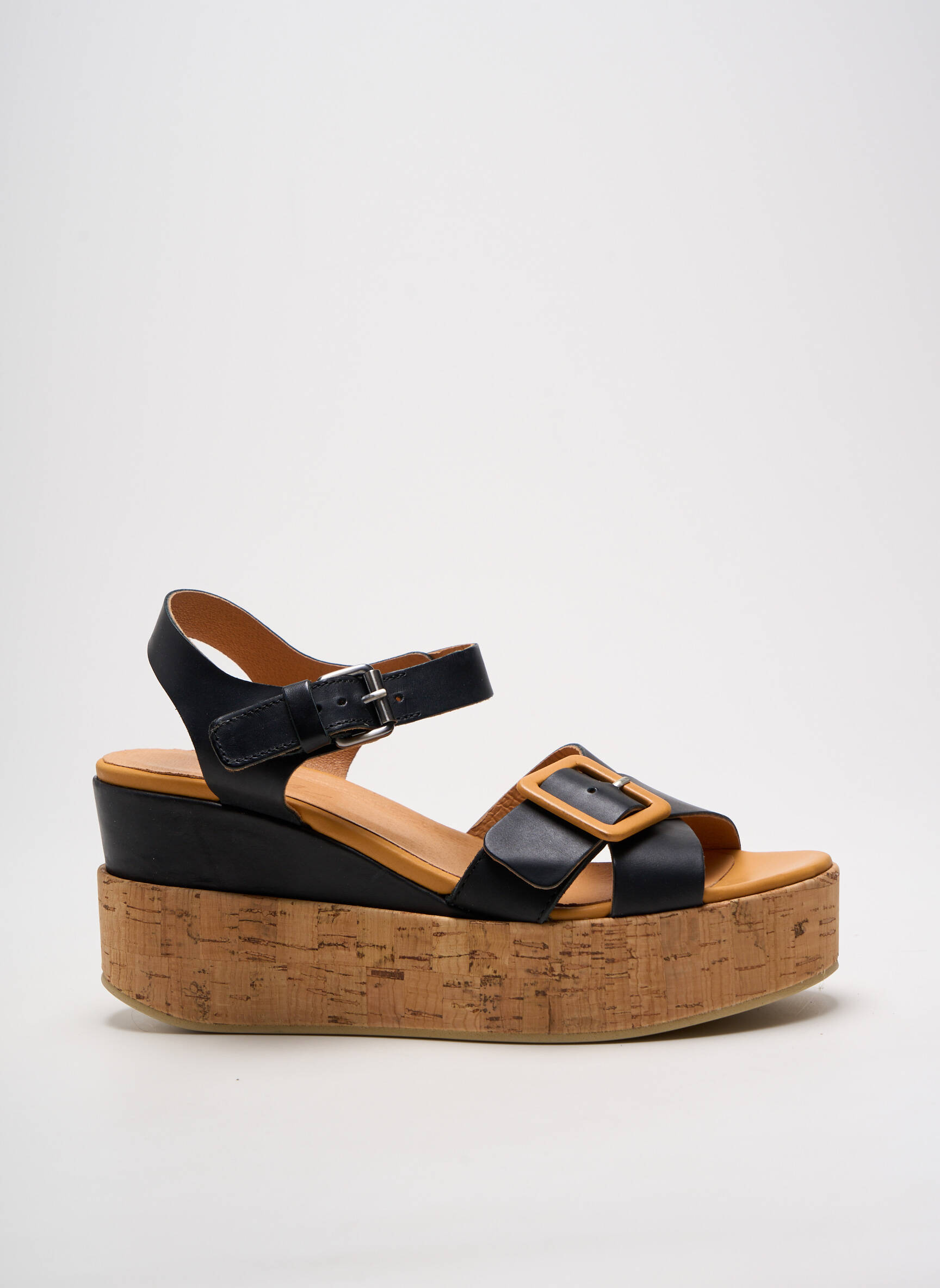 Sandalai/nu pėdos lygus medžiaga kulnas nuo 7 iki 9 cm juodas MINKA DESIGN moteris