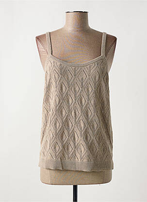 Megztinis chinamas audinys plonos dirželiai rudas CREAM moteris