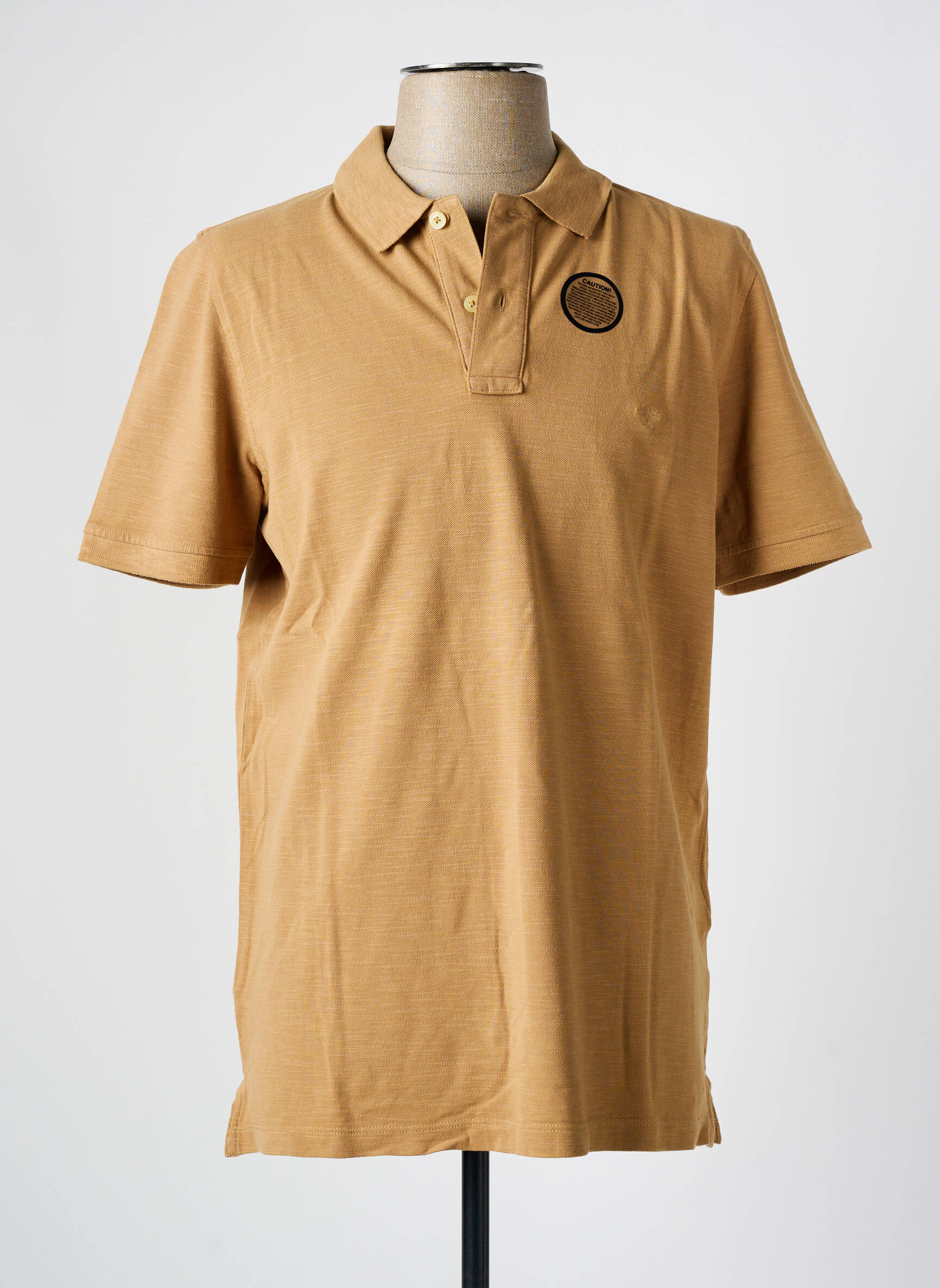 Polo jersey audinys trumpas rankovės rudas FYNCH-HATTON vyras