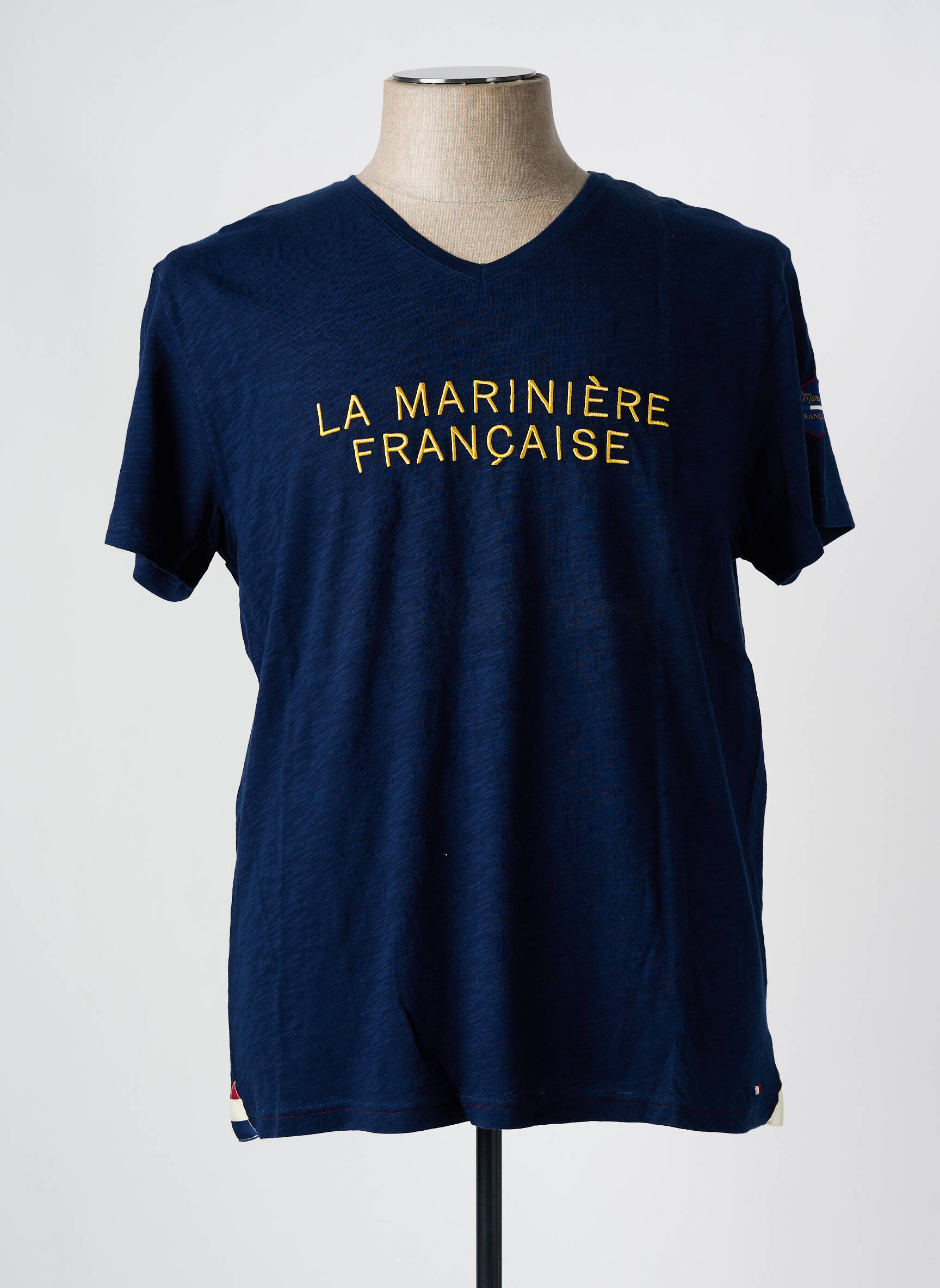 T-marškinys siuvinėjimas trumpas rankovės mėlyna LA MARINIÈRE FRANÇAISE vyras