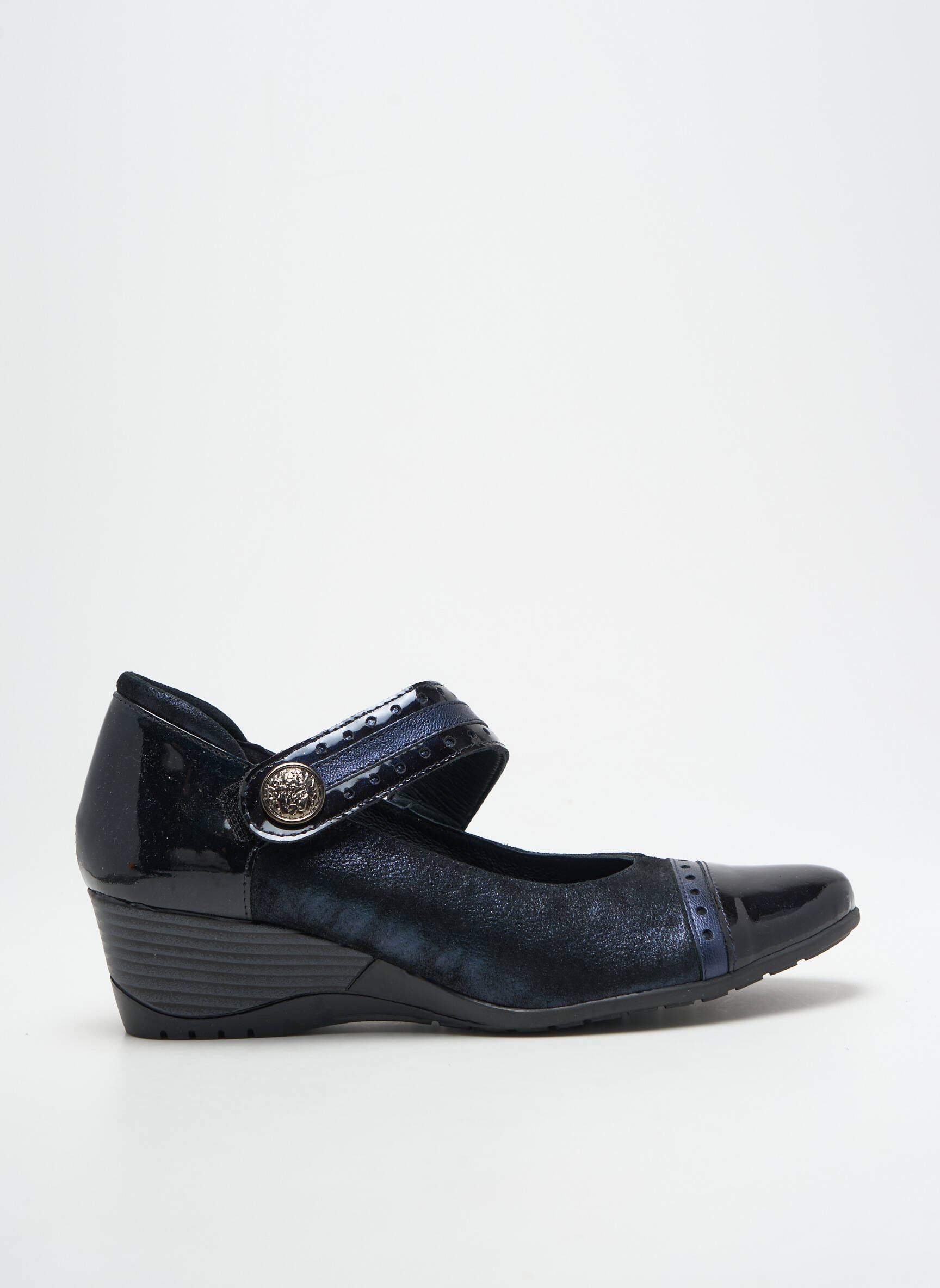 Balerinos velcro užsegimas kulnas nuo 4 iki 6 cm mėlyna GEO-REINO moteris