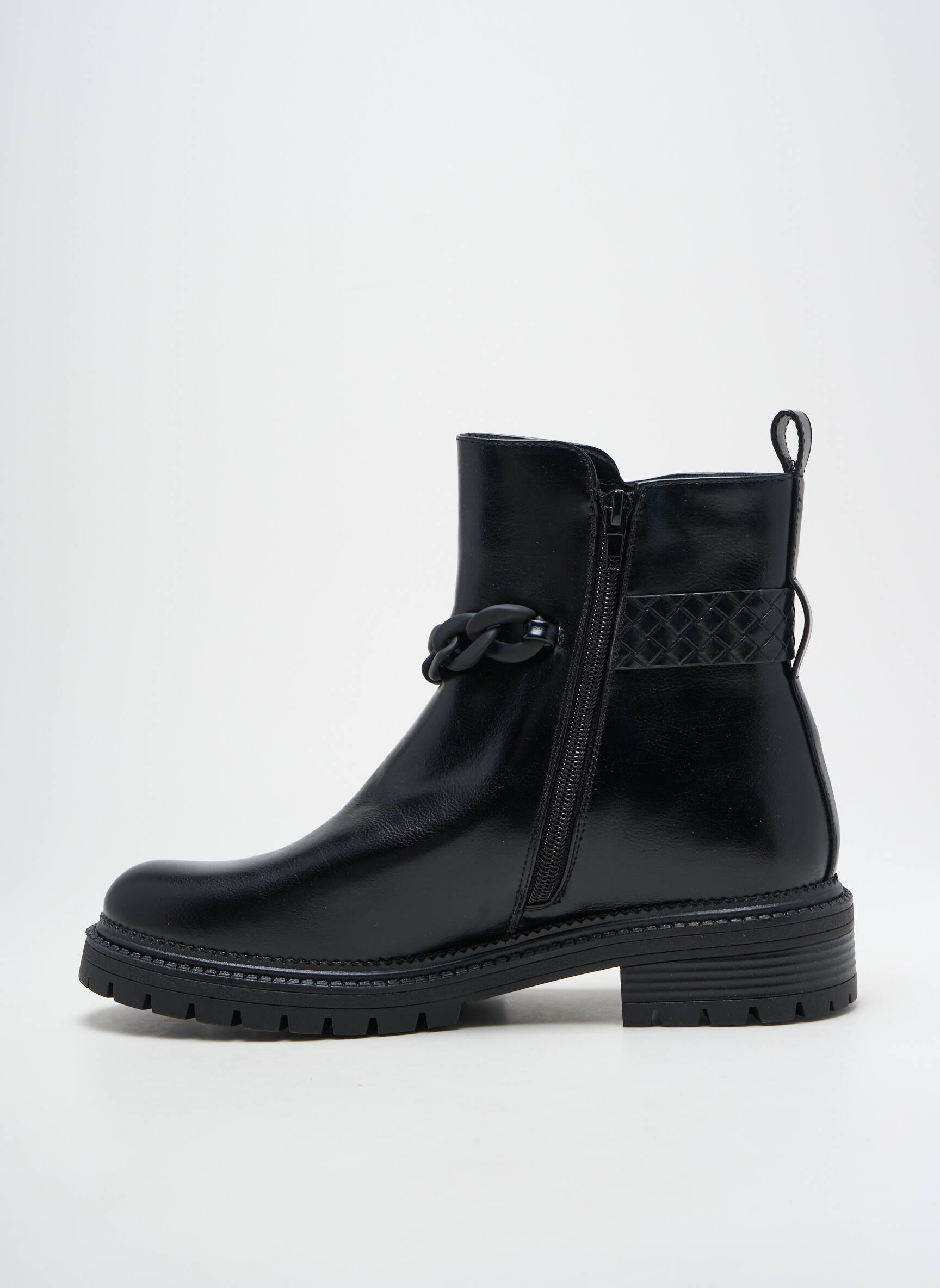 Batai/botai satino audinys plokščias kulnas iki 3 cm juodas DÉES SHOES moteris