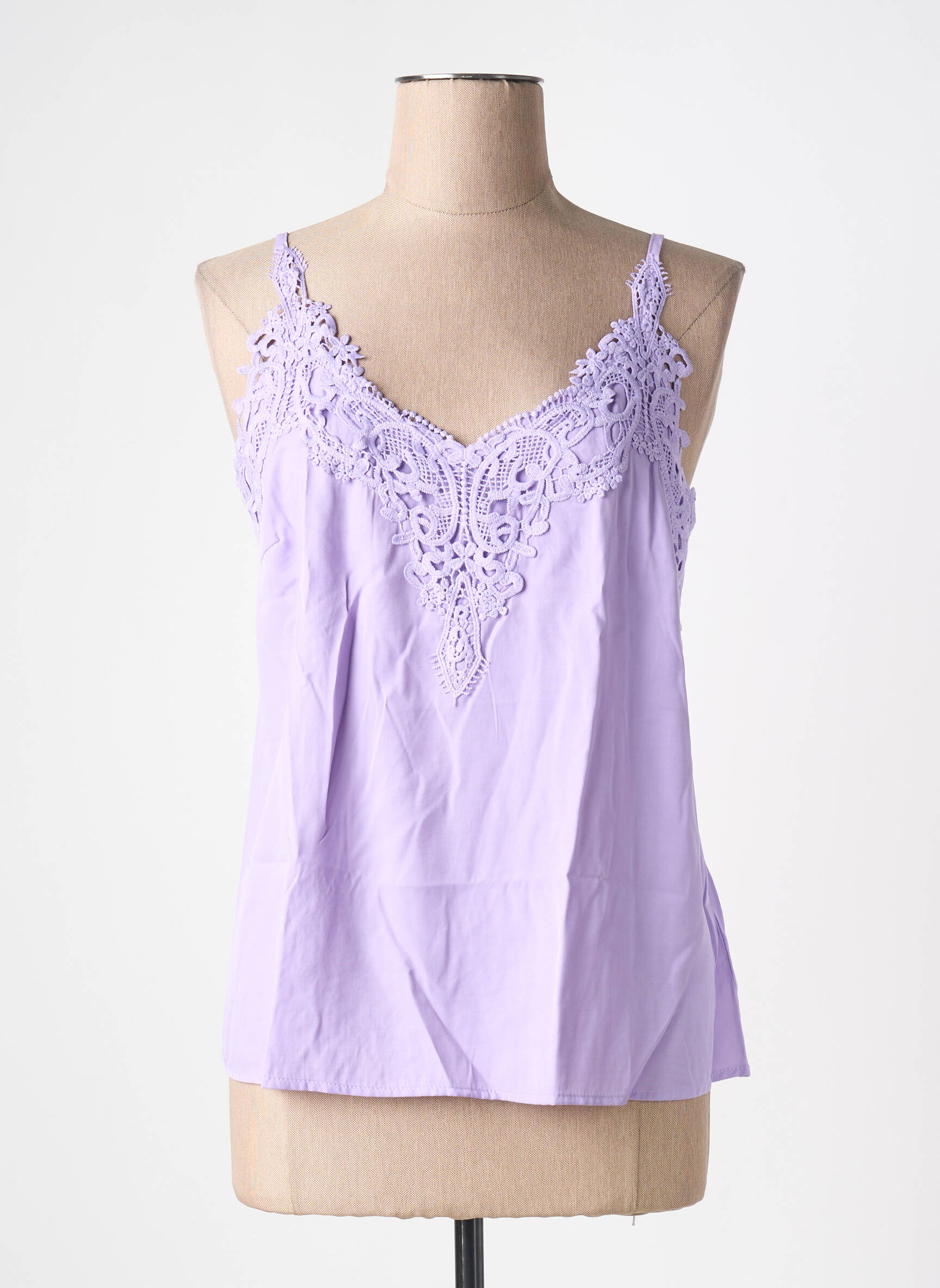 Viršūnė col v plonos dirželiai violetinis CREAM moteris