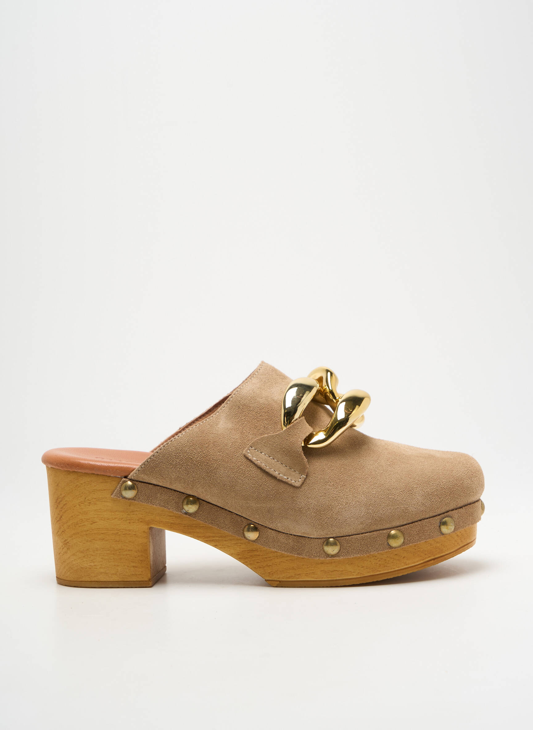 Mule/sabotai kulnas nuo 4 iki 6 cm bežinis MACARENA moteris