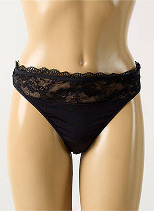 Tanga satino audinys juodas MARLIES DEKKERS moteris
