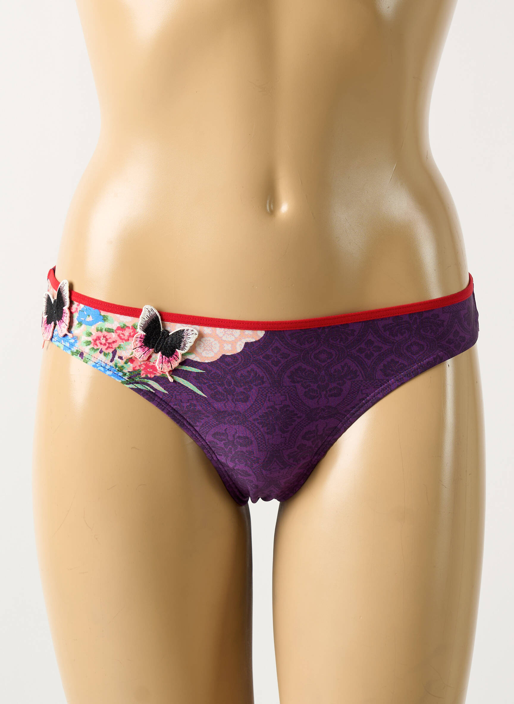 Tanga satino efektas violetinis MARLIES DEKKERS moteris