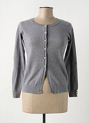 Ilgų rankovių liemenė apvalus kaklas pilka CASHMERE COMPANY moteris