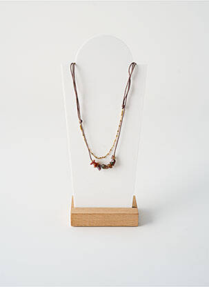 Kaklaraištis perlų ornamentas rudas BY GARANCE moteris