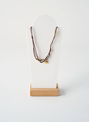 Kaklaraištis perlų ornamentas rudas BY GARANCE moteris