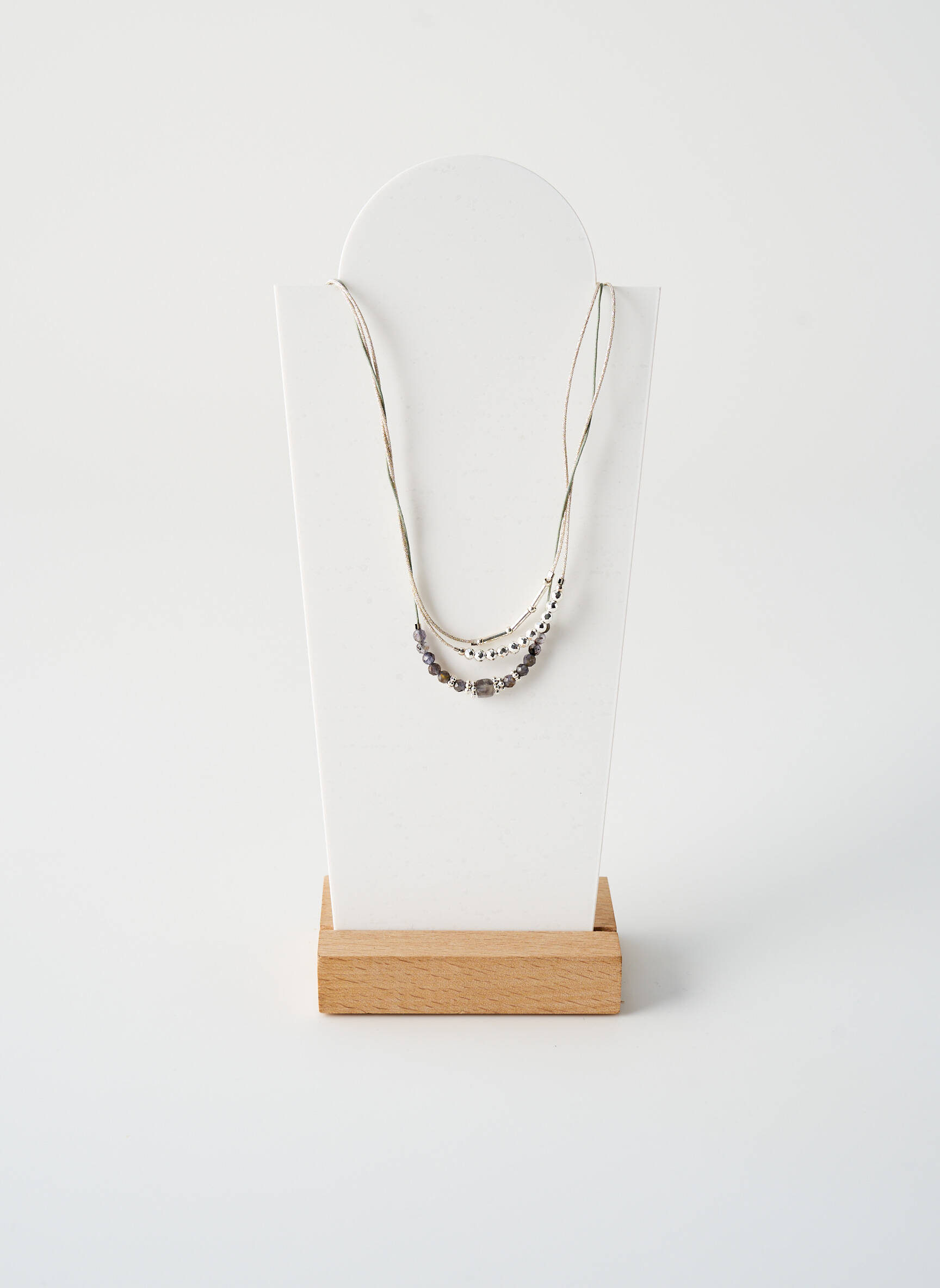 Kaklaraištis perlų ornamentas sidabrinė BY GARANCE moteris