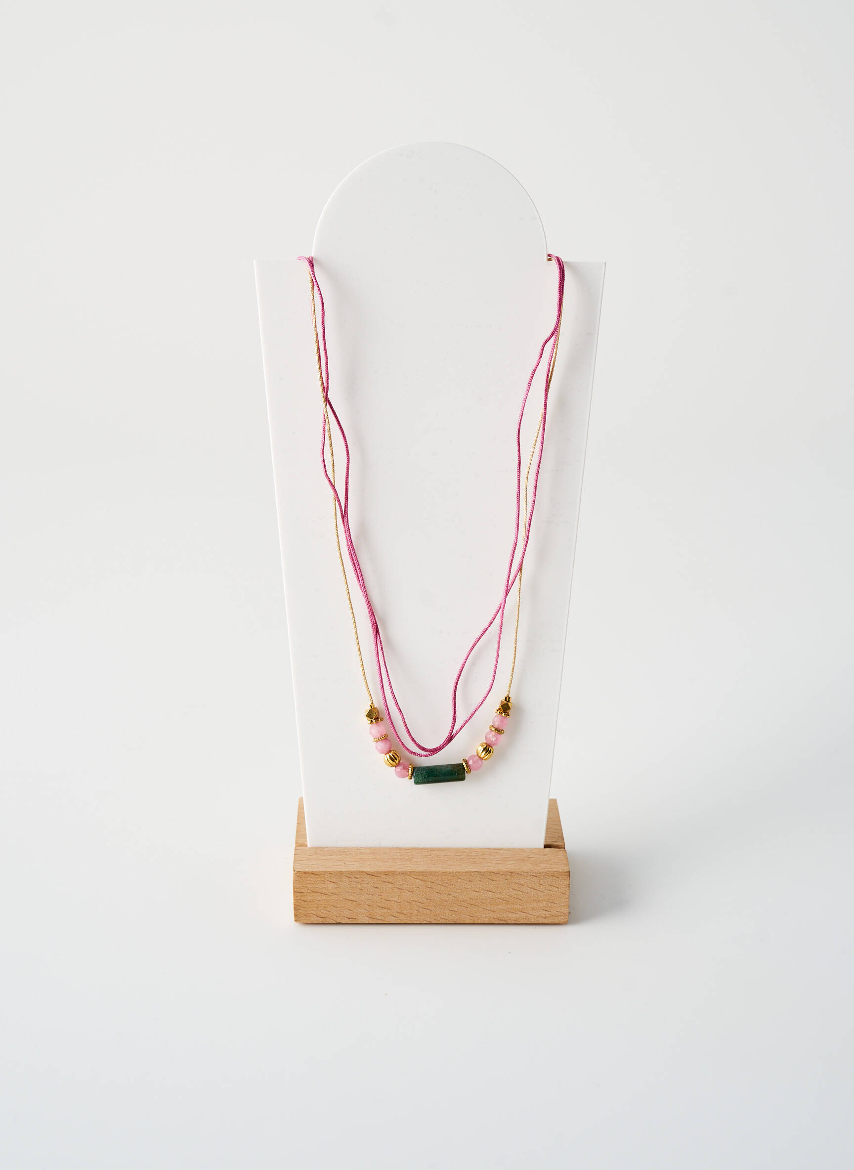Kaklaraištis perlų ornamentas rožinė BY GARANCE moteris