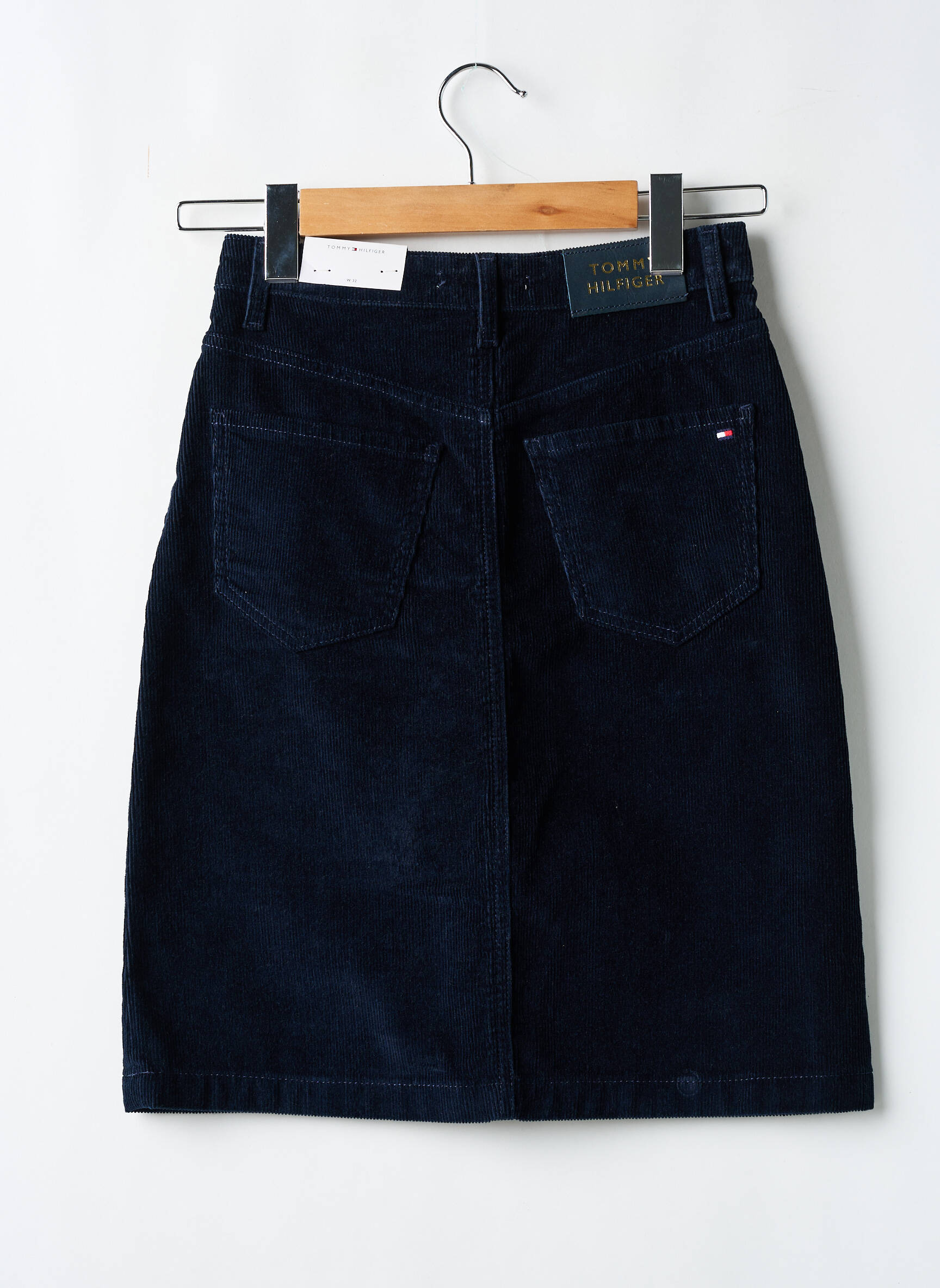 Pusilgis sijonas tiesi kirpimas mėlyna TOMMY HILFIGER moteris
