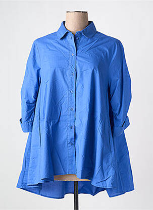 Moteriškas marškinys priekinė mygtukų uždarymo sistema 3/4 rankovės mėlyna CATNOIR moteris