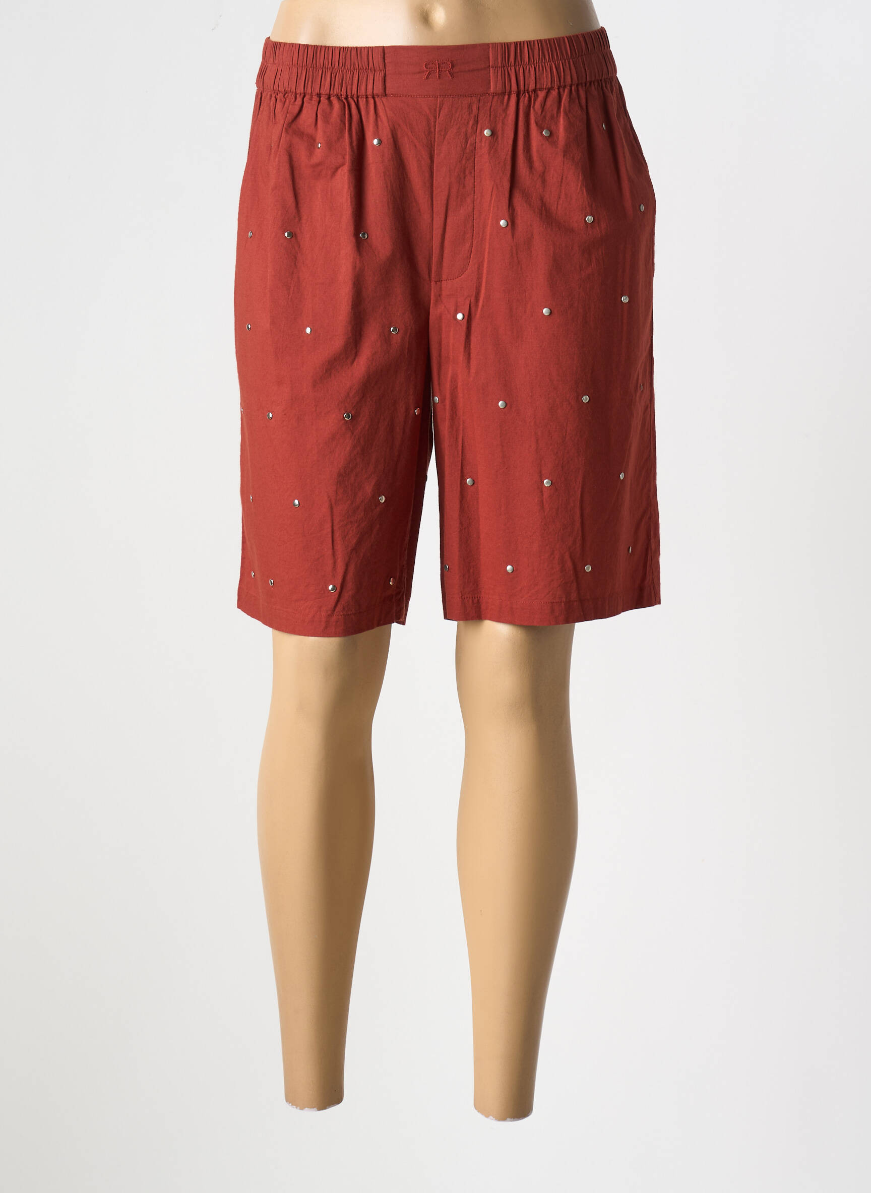 Bermudas tiesi kirpimas rudas ROSEANNA moteris