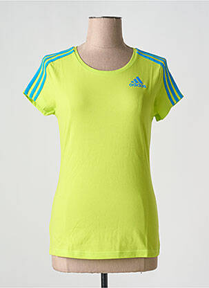T-marškinys centrinė iškirptė trumpas rankovės žalias ADIDAS moteris