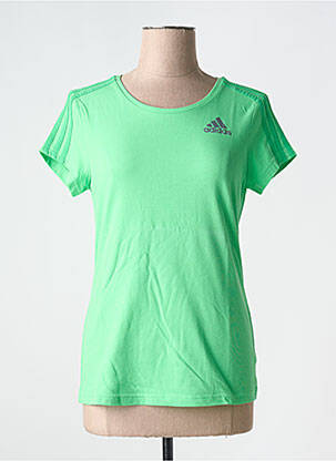 T-marškinys floqué serigrafija trumpas rankovės žalias ADIDAS moteris