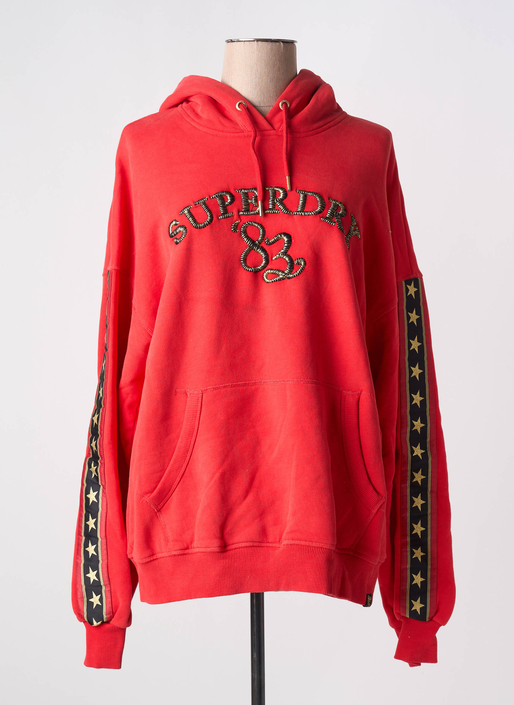 Kapišonas siuvinėjimas ilgos rankovės raudona SUPERDRY moteris